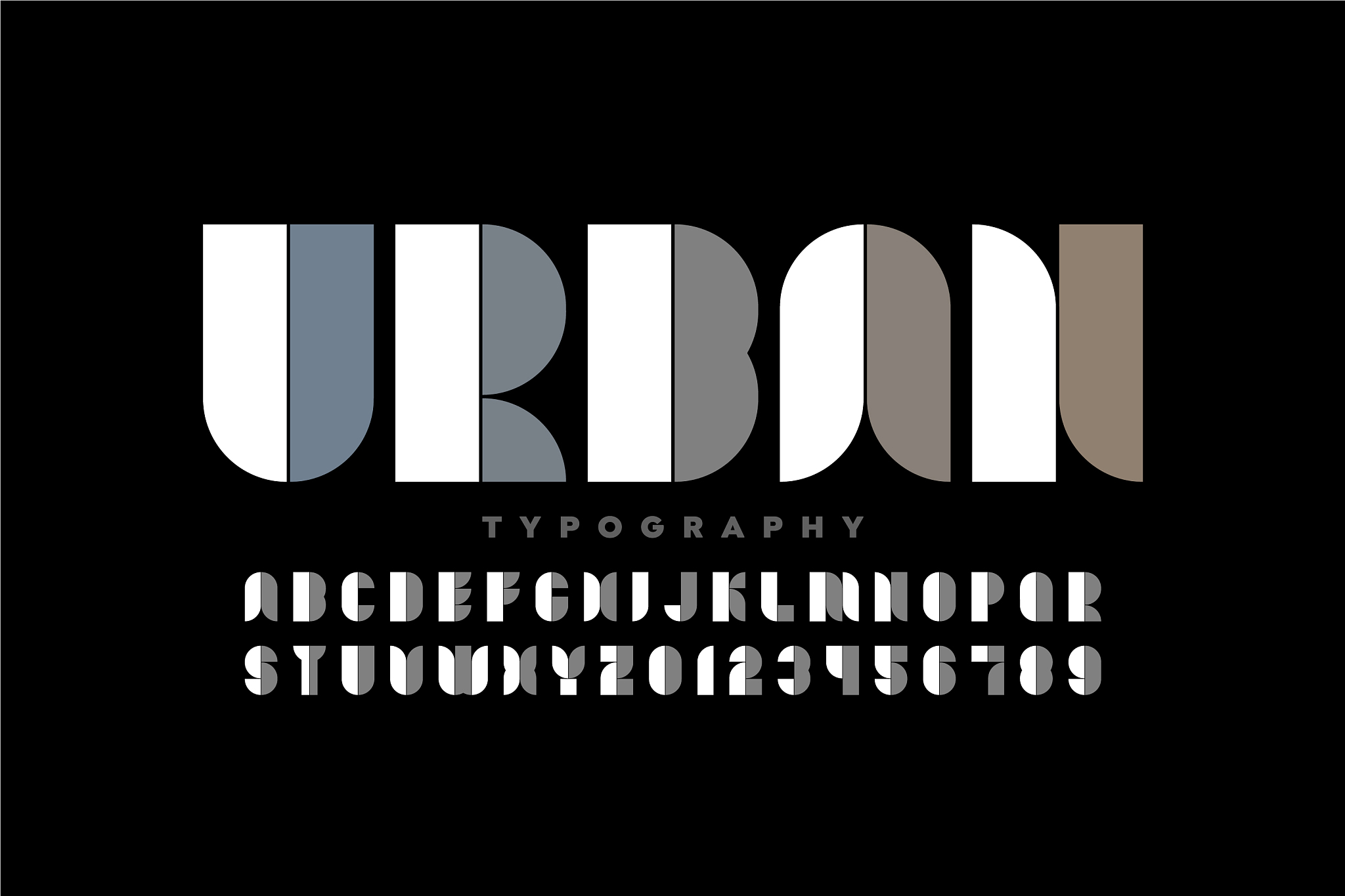modular style font alphabet letters and numbers