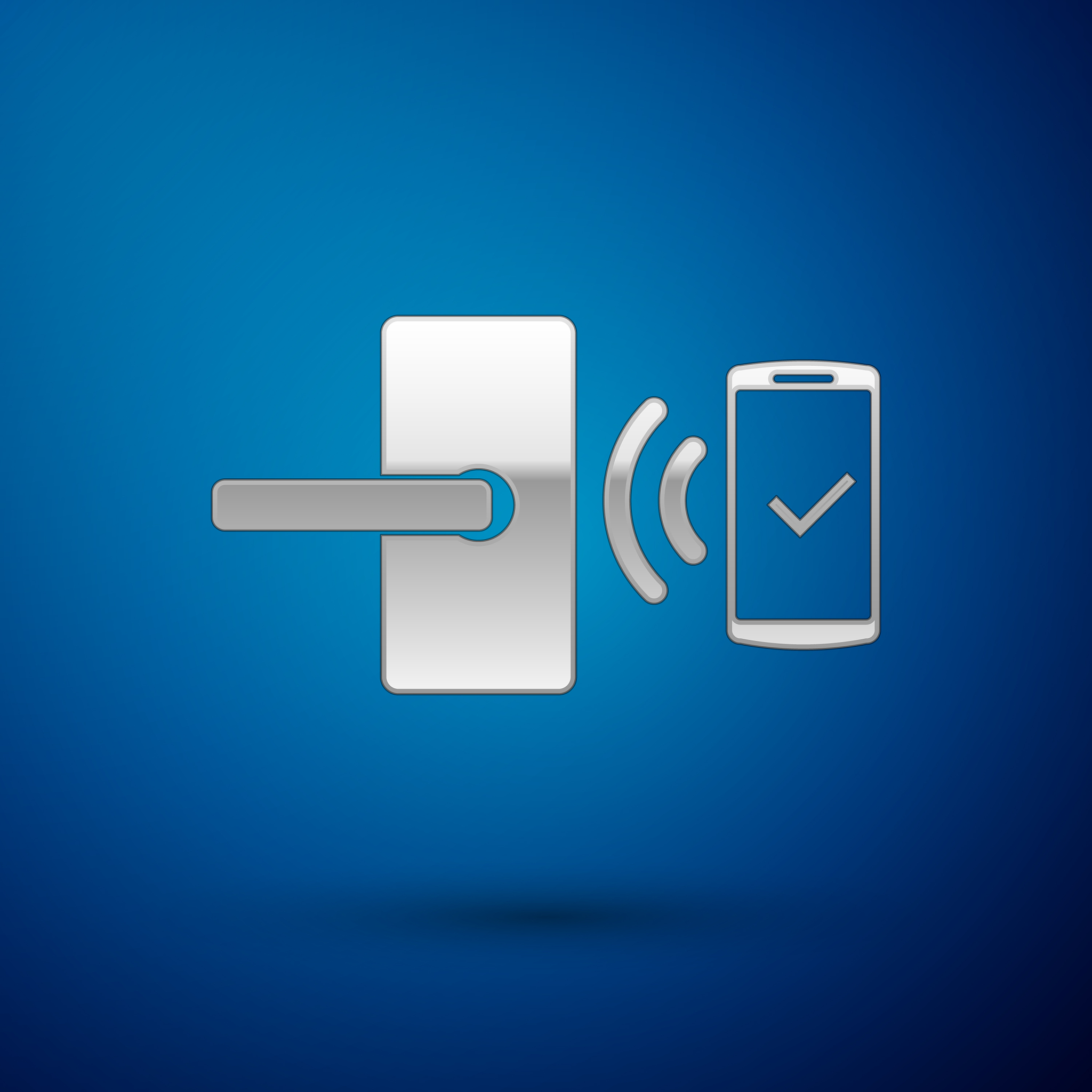 silver digital door lock with wireless technology