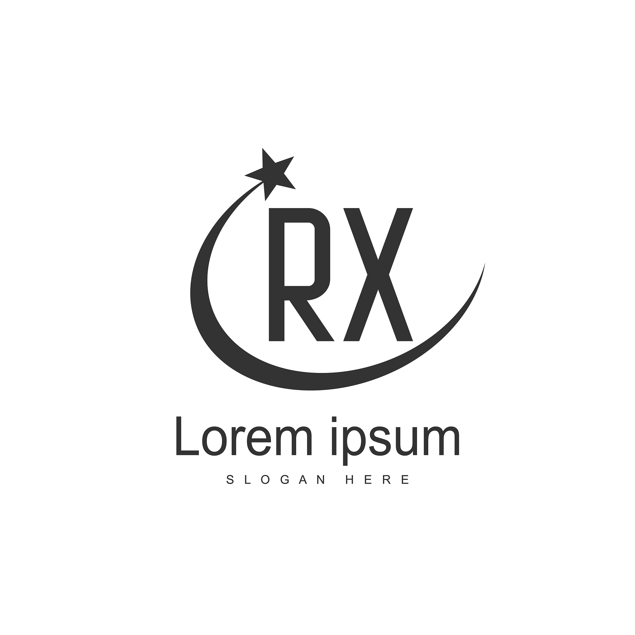 initial rx logo template minimalist letter logo