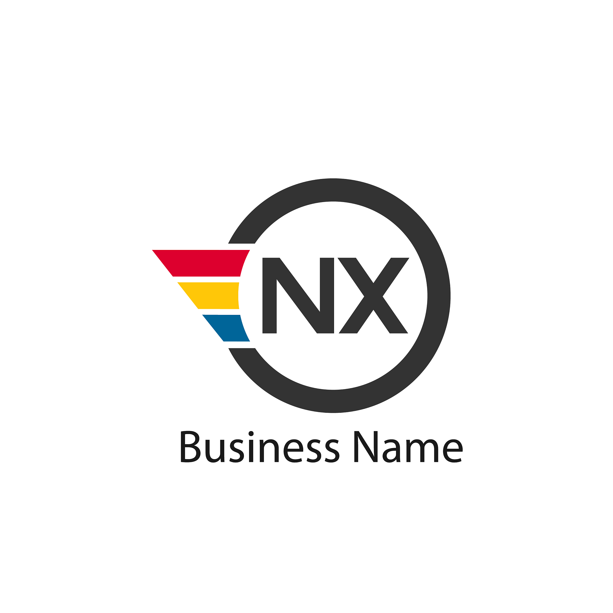 initial letter nx logo template design