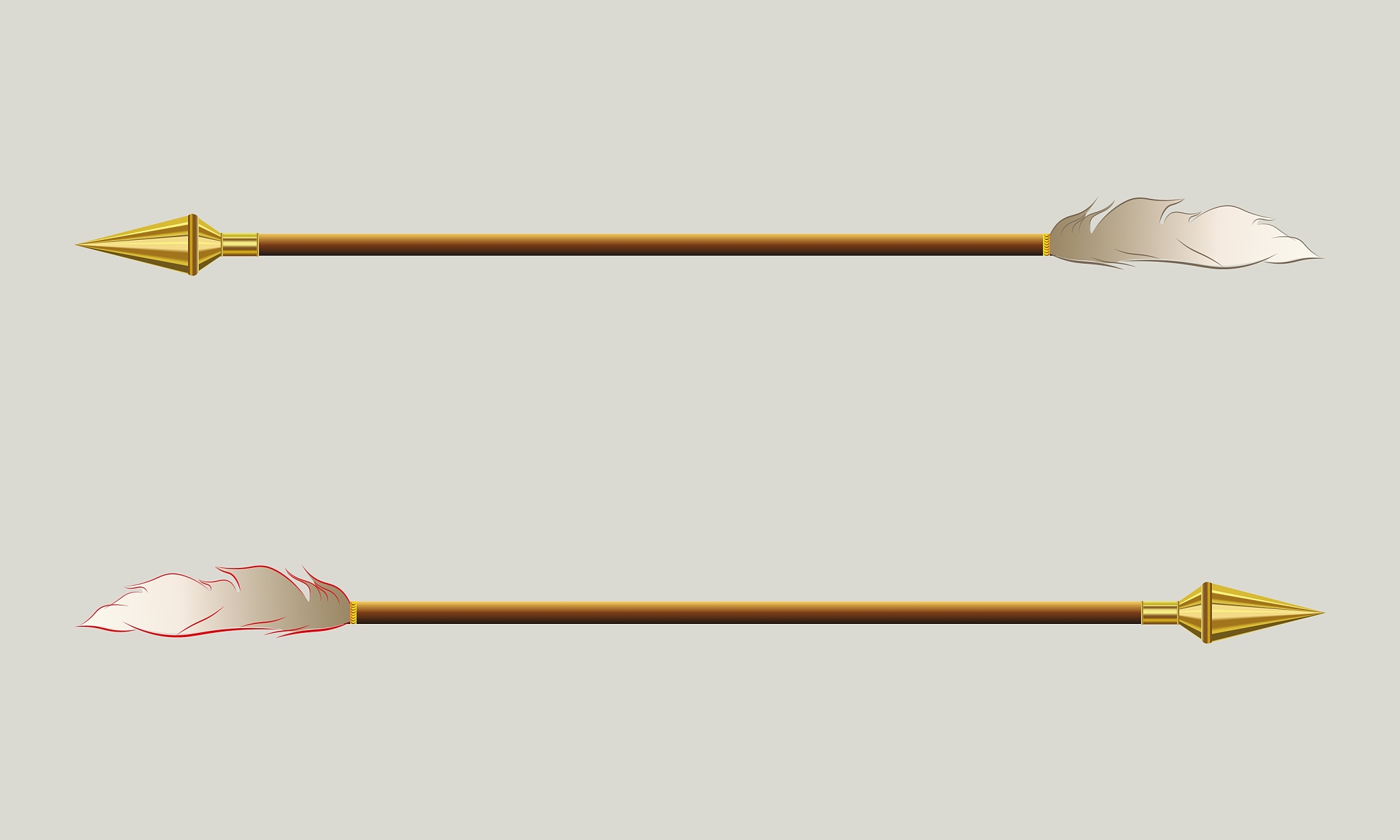 the arrow with a gold tip