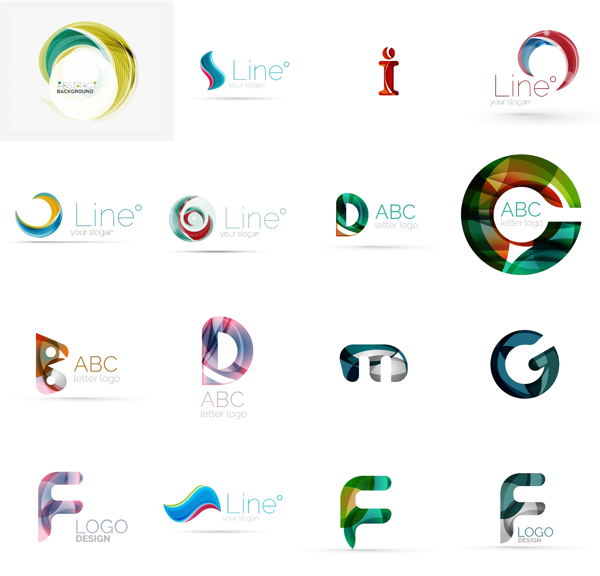 set of universal company logo ideas business icon