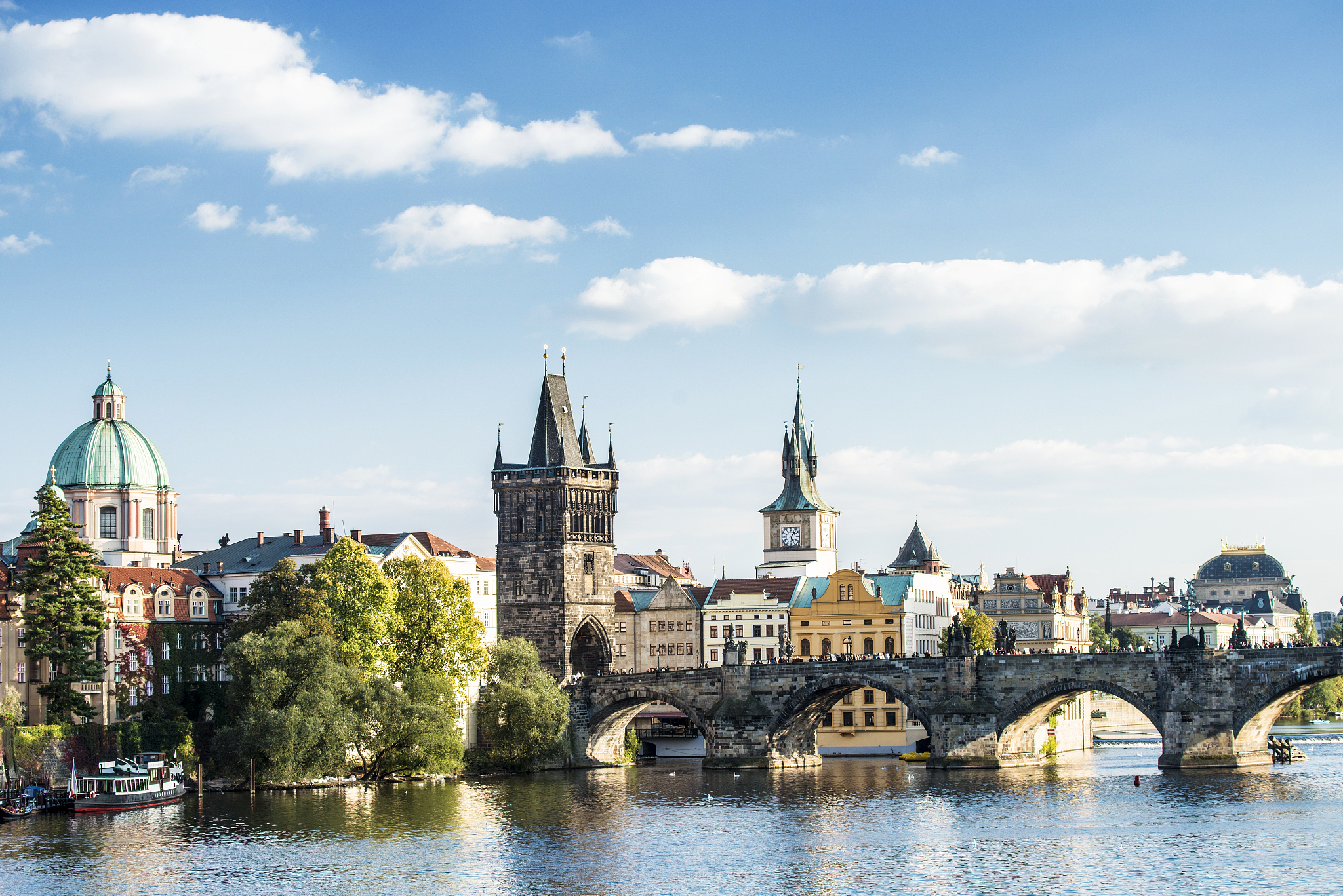 prague city and the charles bridge czech republic