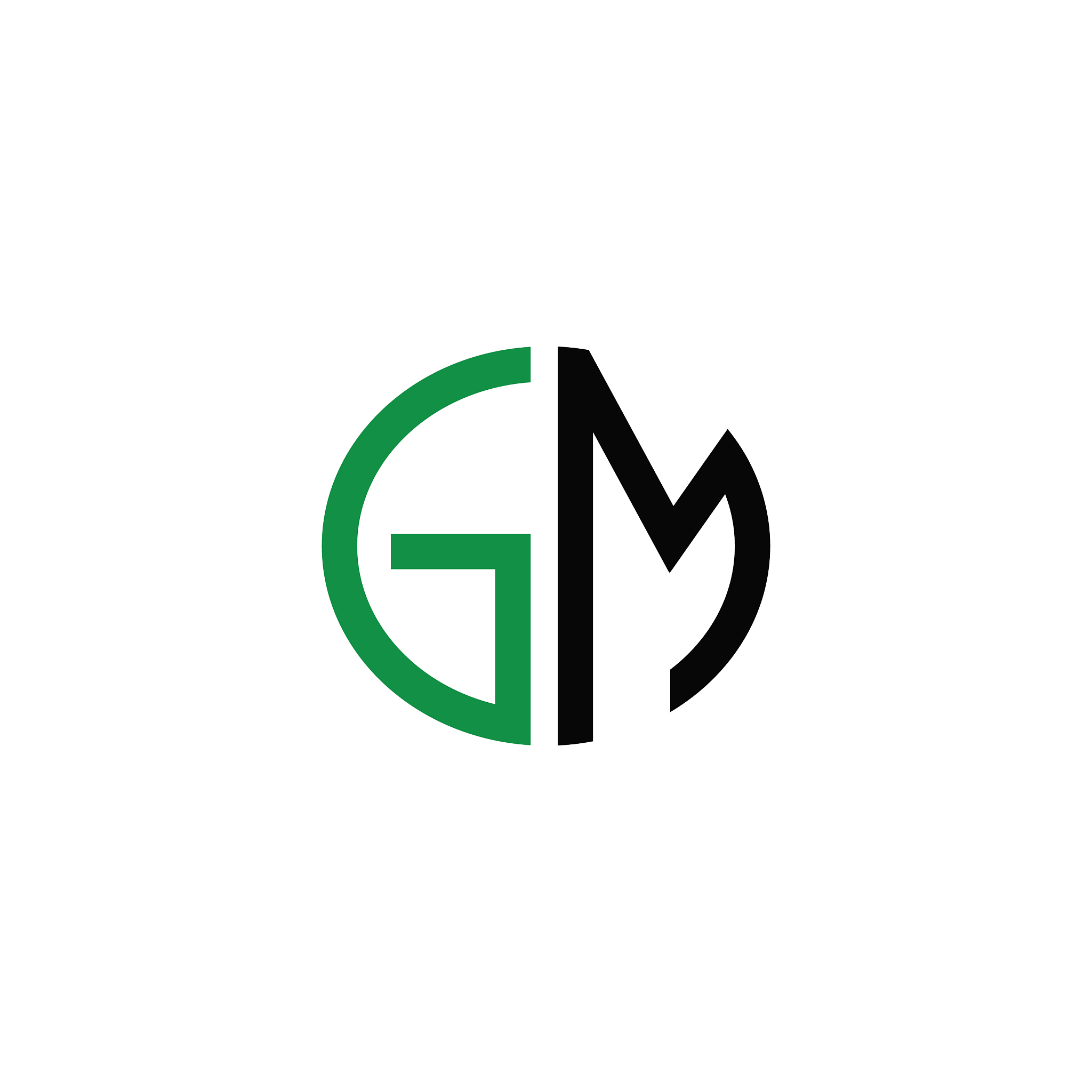 initial letter gm or mg logo design template