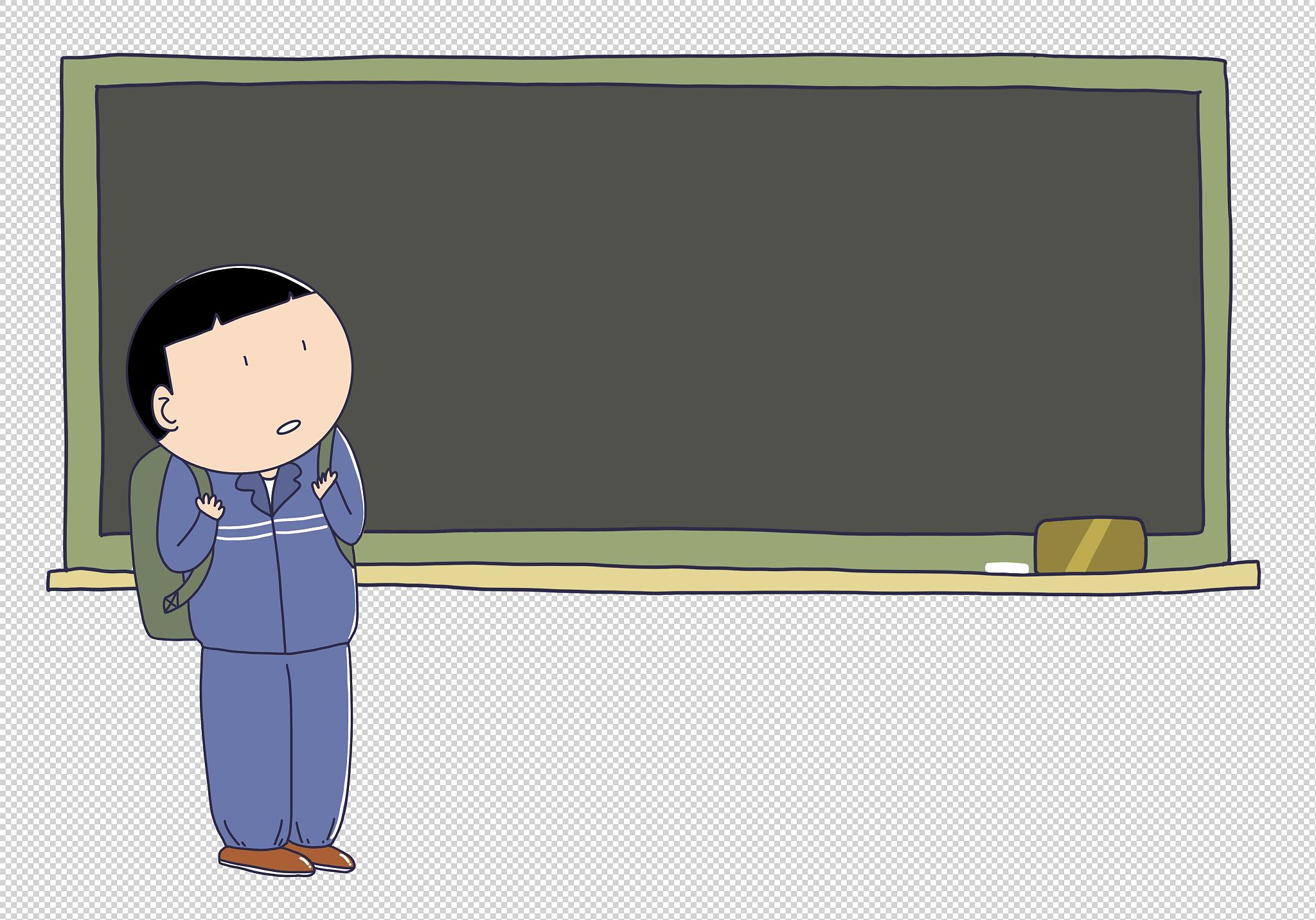 元素:站在黑板旁的男学生