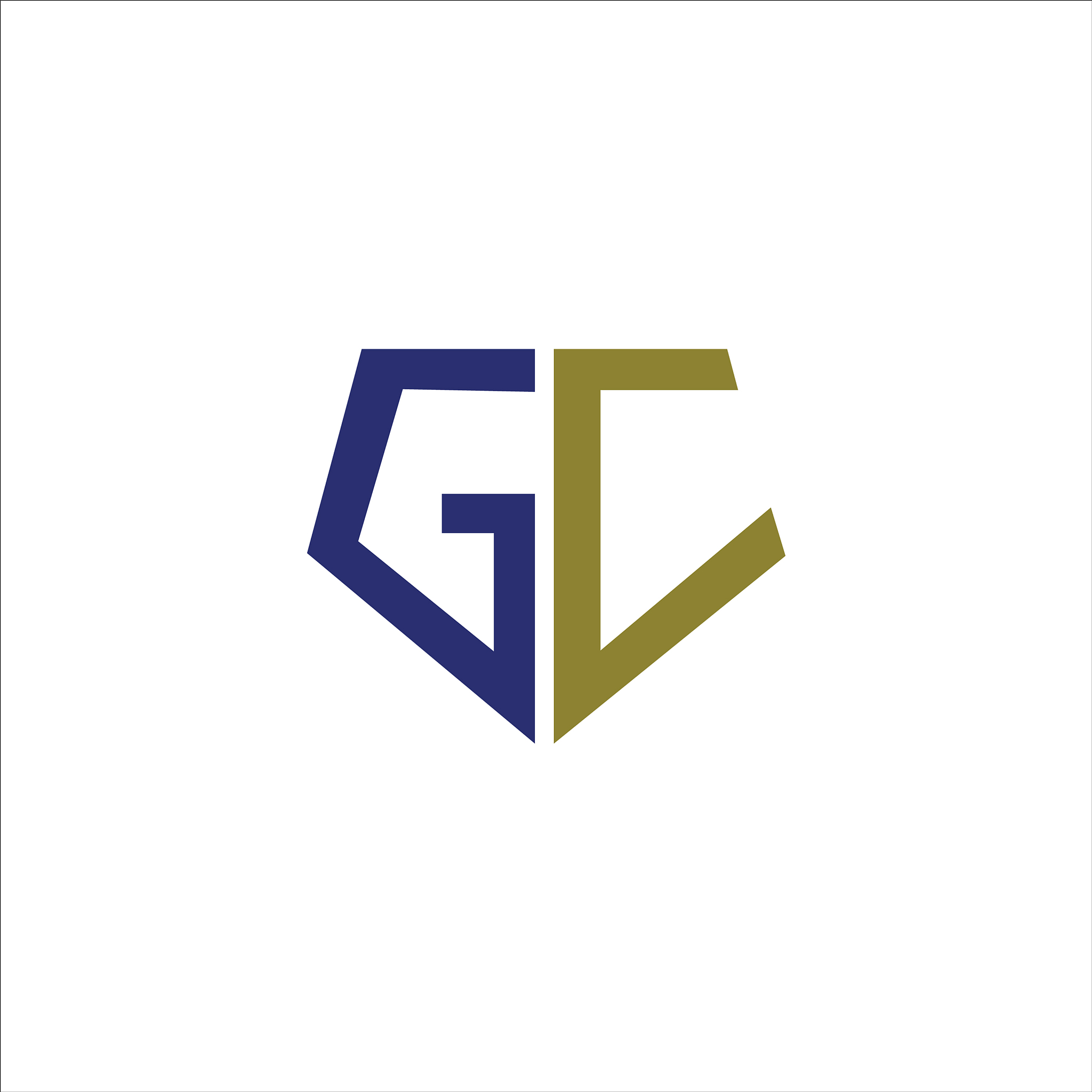 initial letter gc or cg logo design template