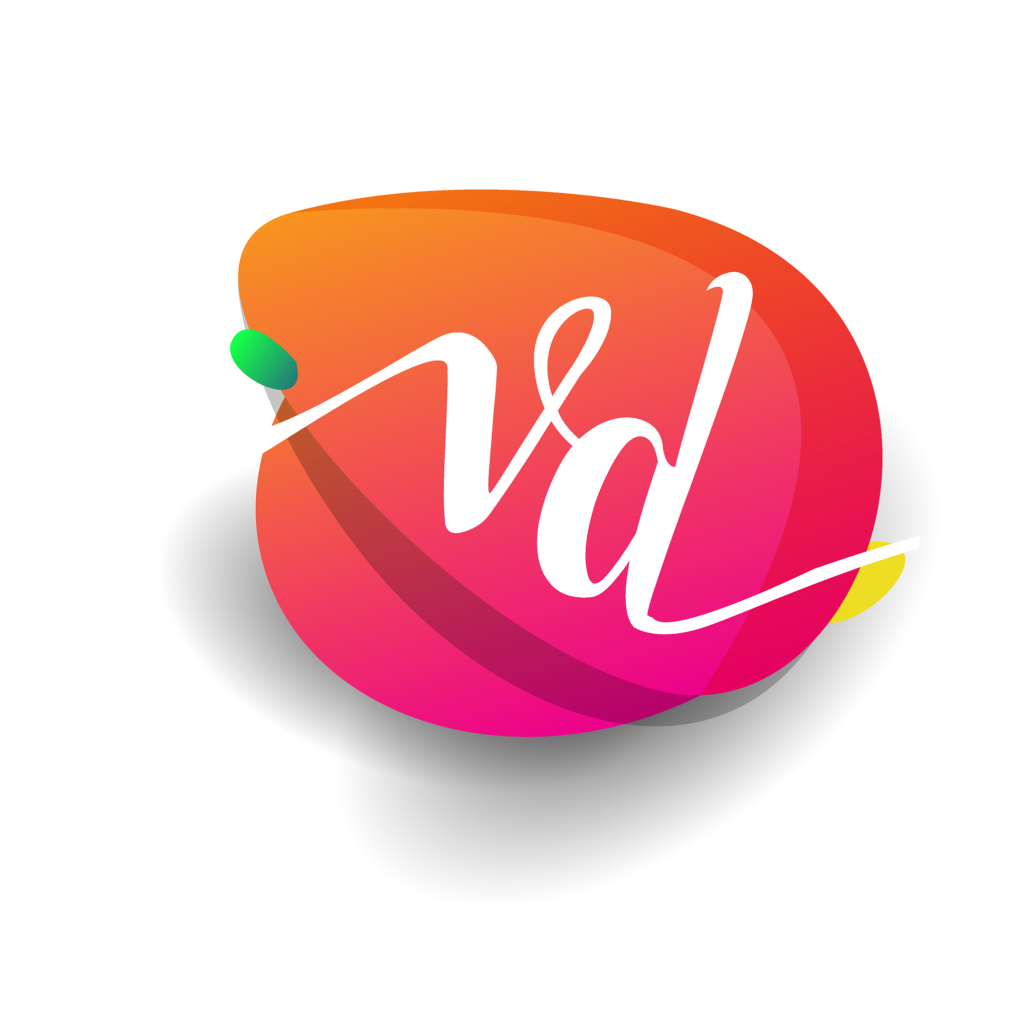 icon button with colorful splash and alphabet