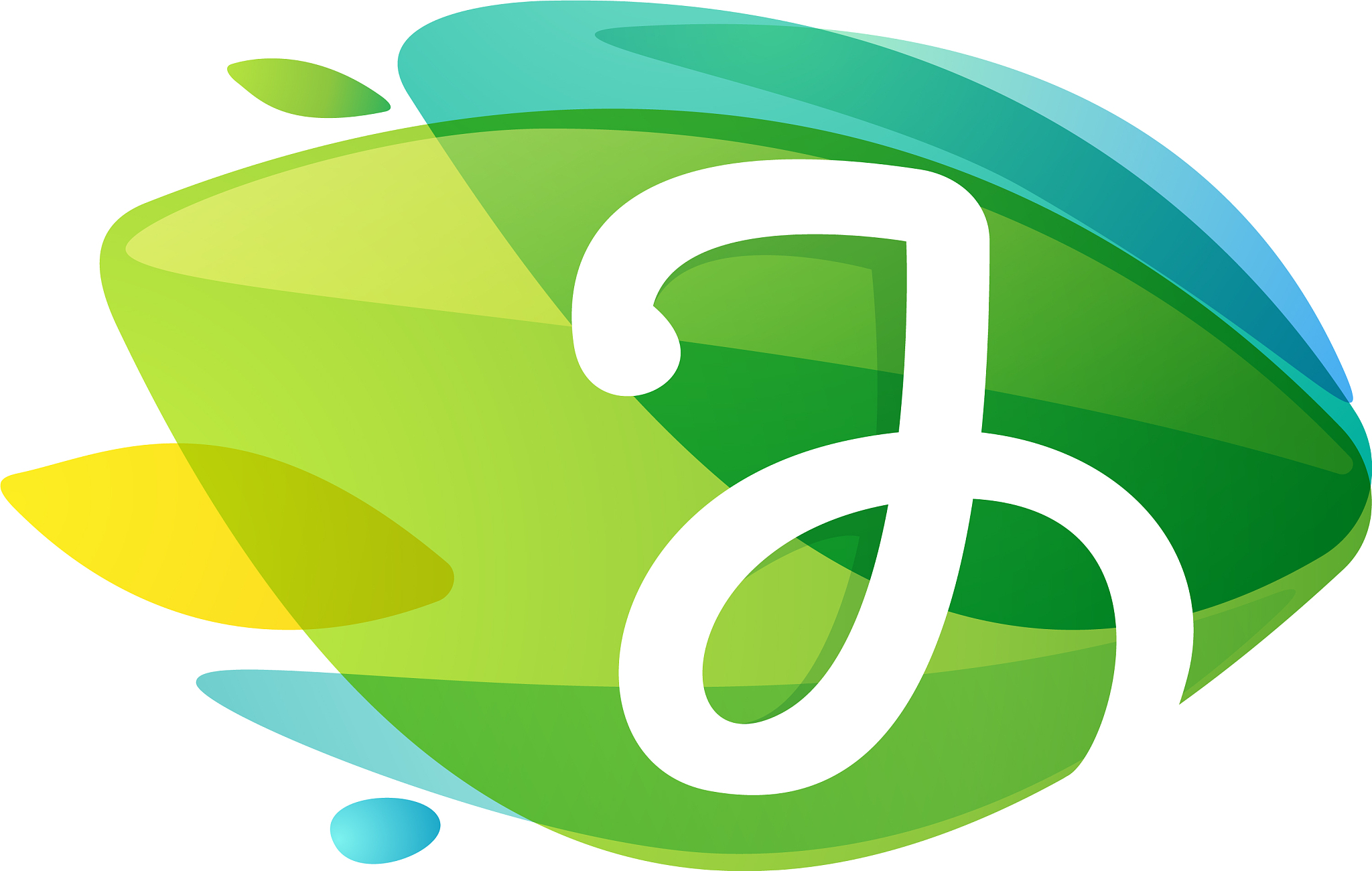 letter j logo in dynamic leaves intersection shape