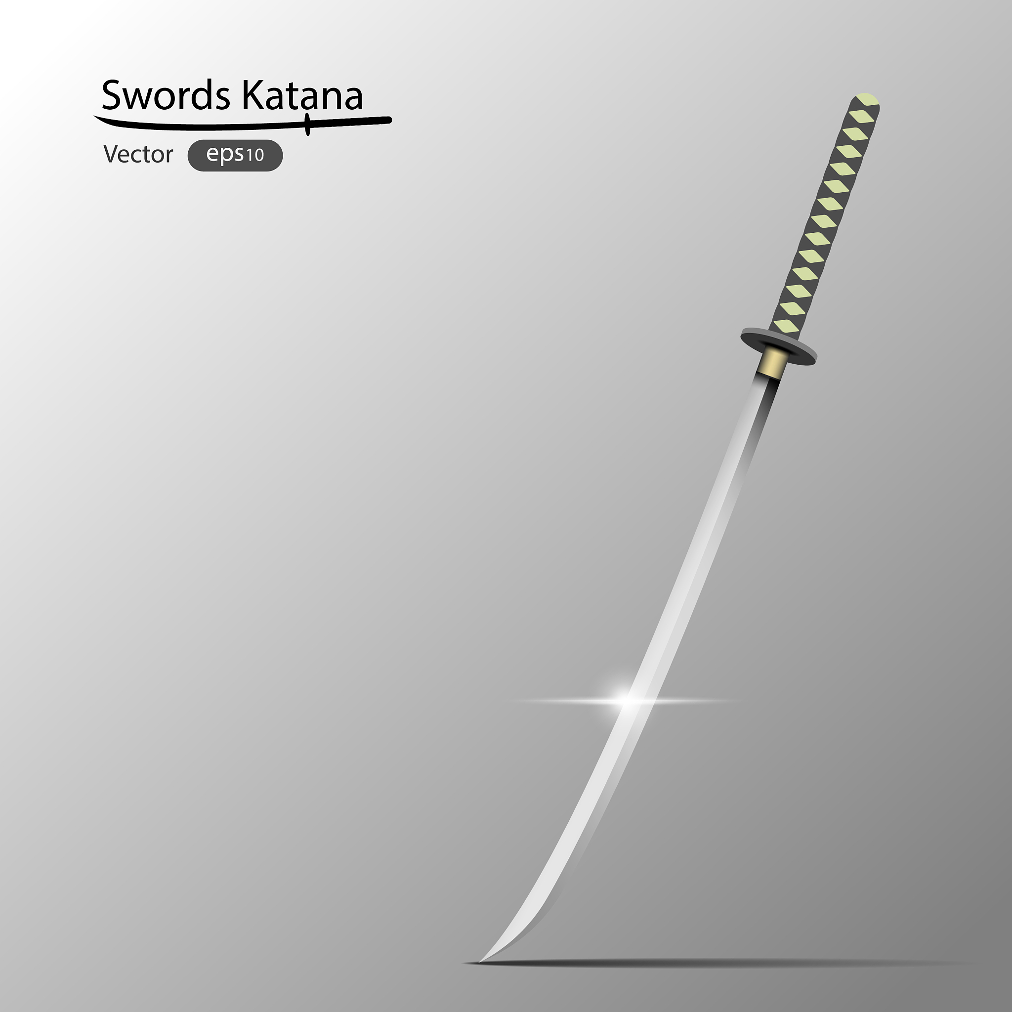 crossed japanese swords katana isolated on white