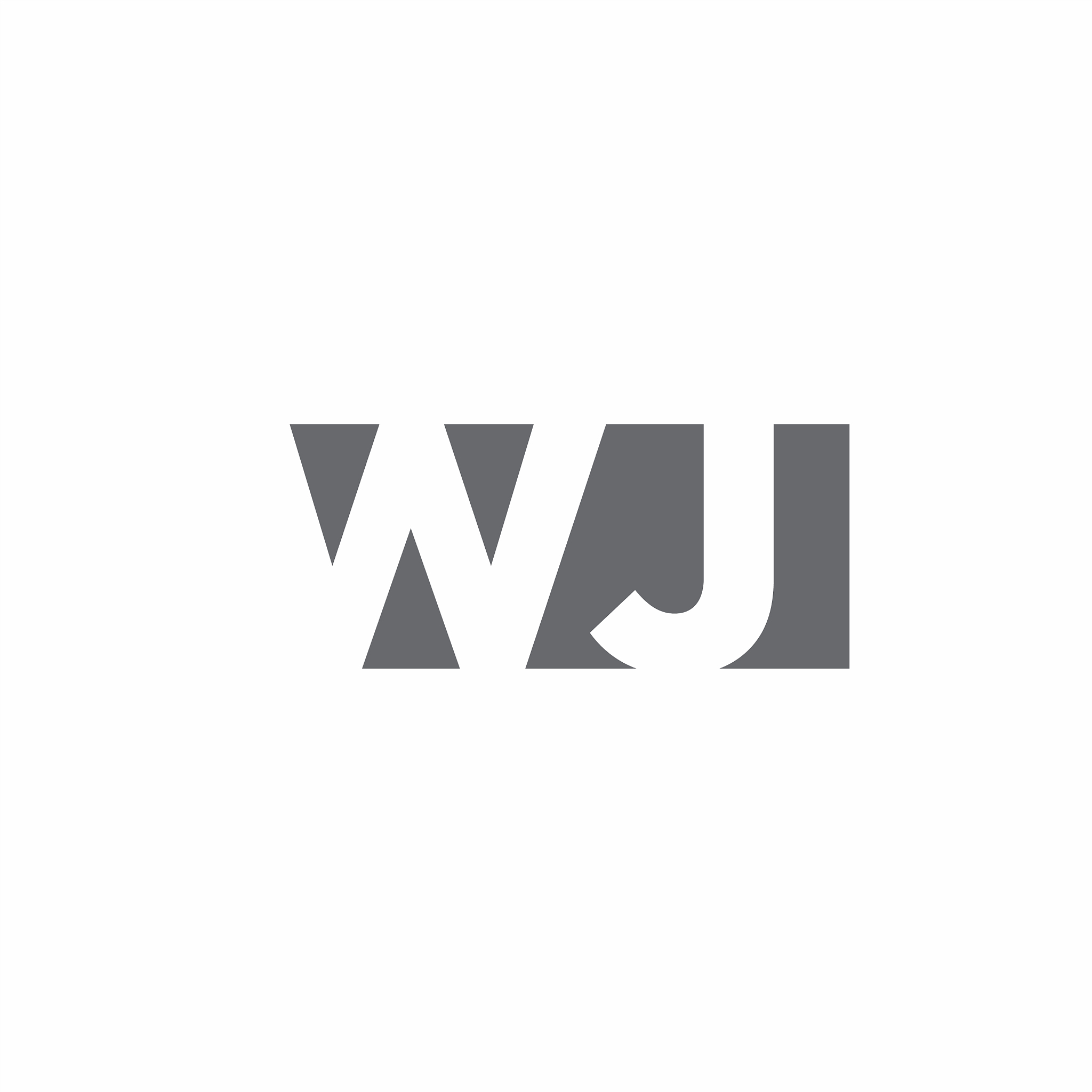 wj logo monogram with negative space style design