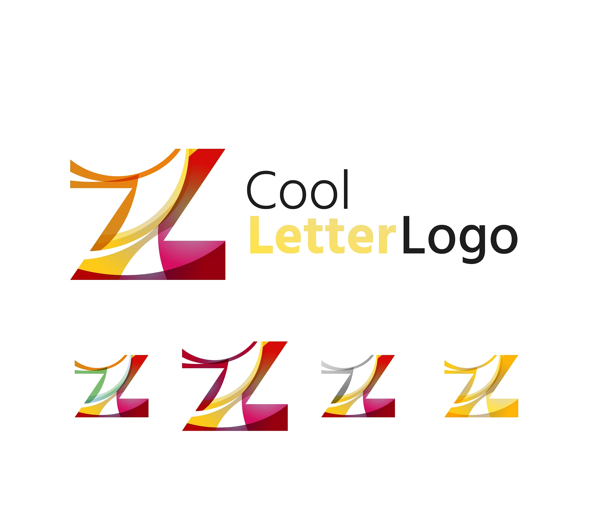 set of abstract z letter company logos business