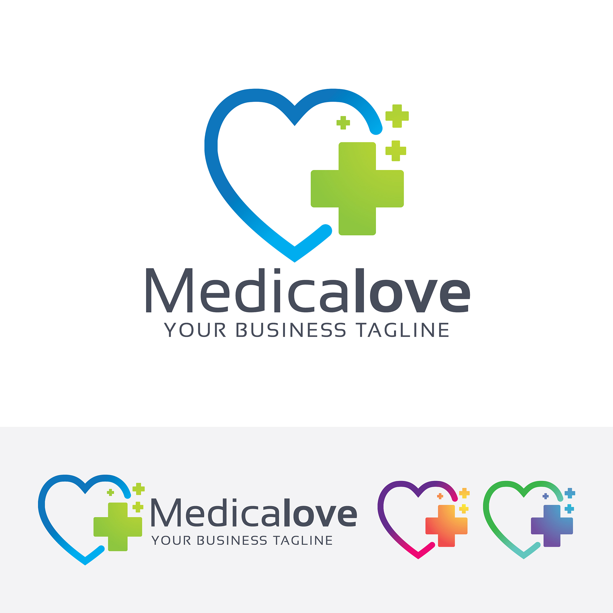 medical love logo design