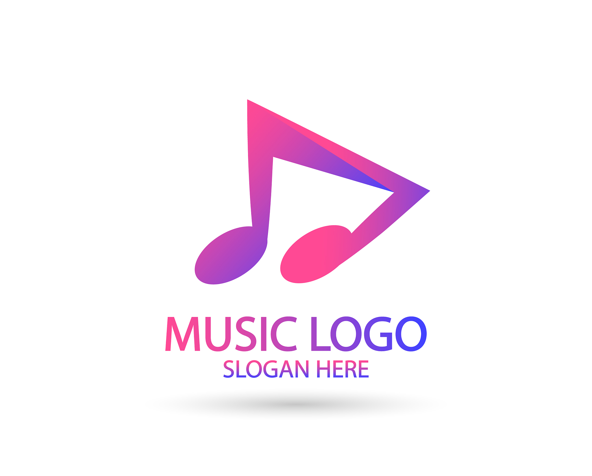 music logo template musical note and vinyl record