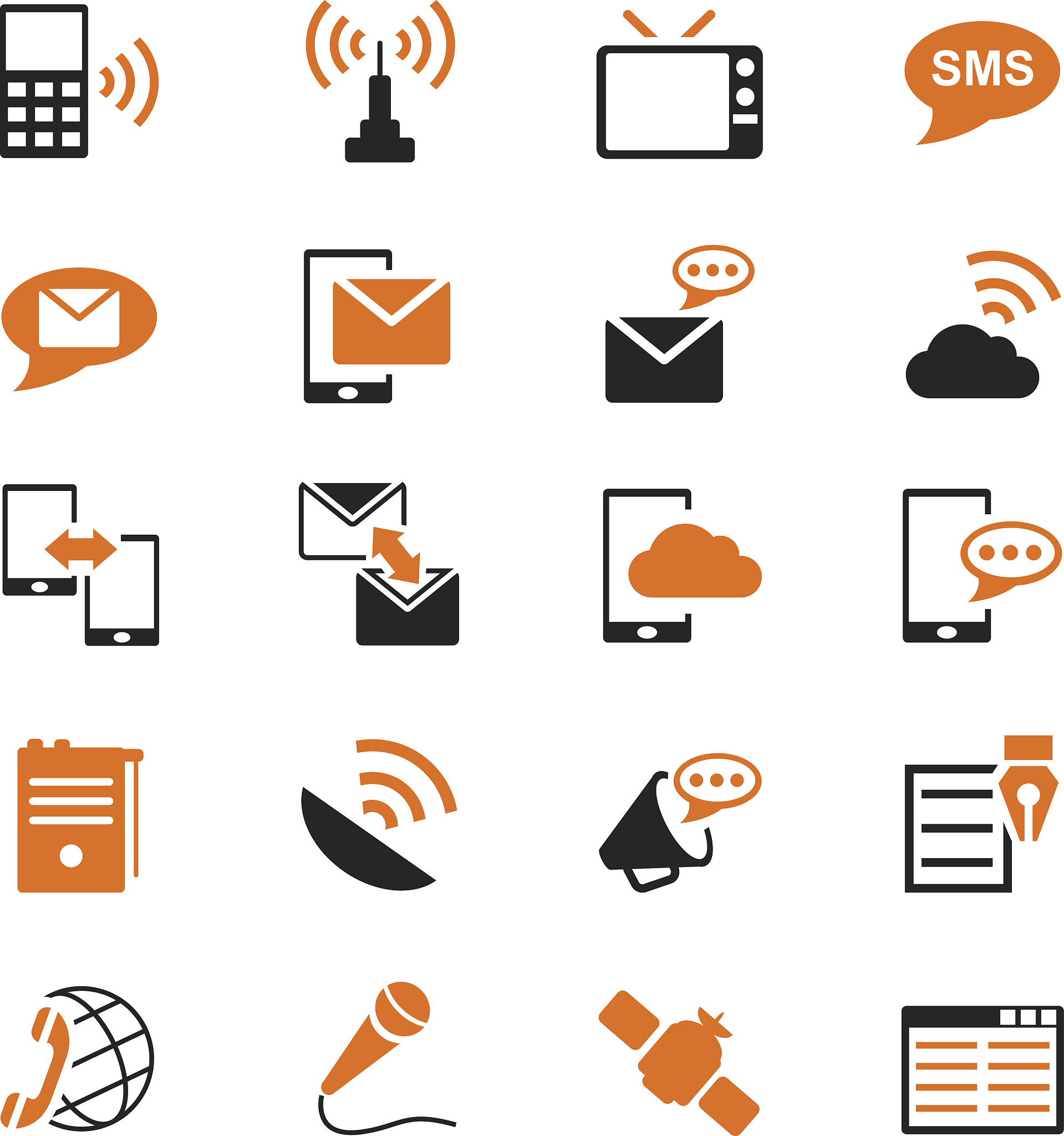 communication icon set