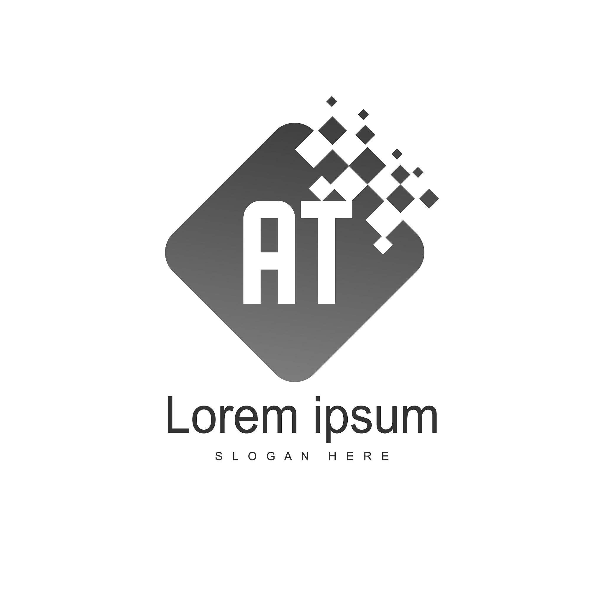 at letters logo design simple and creative black