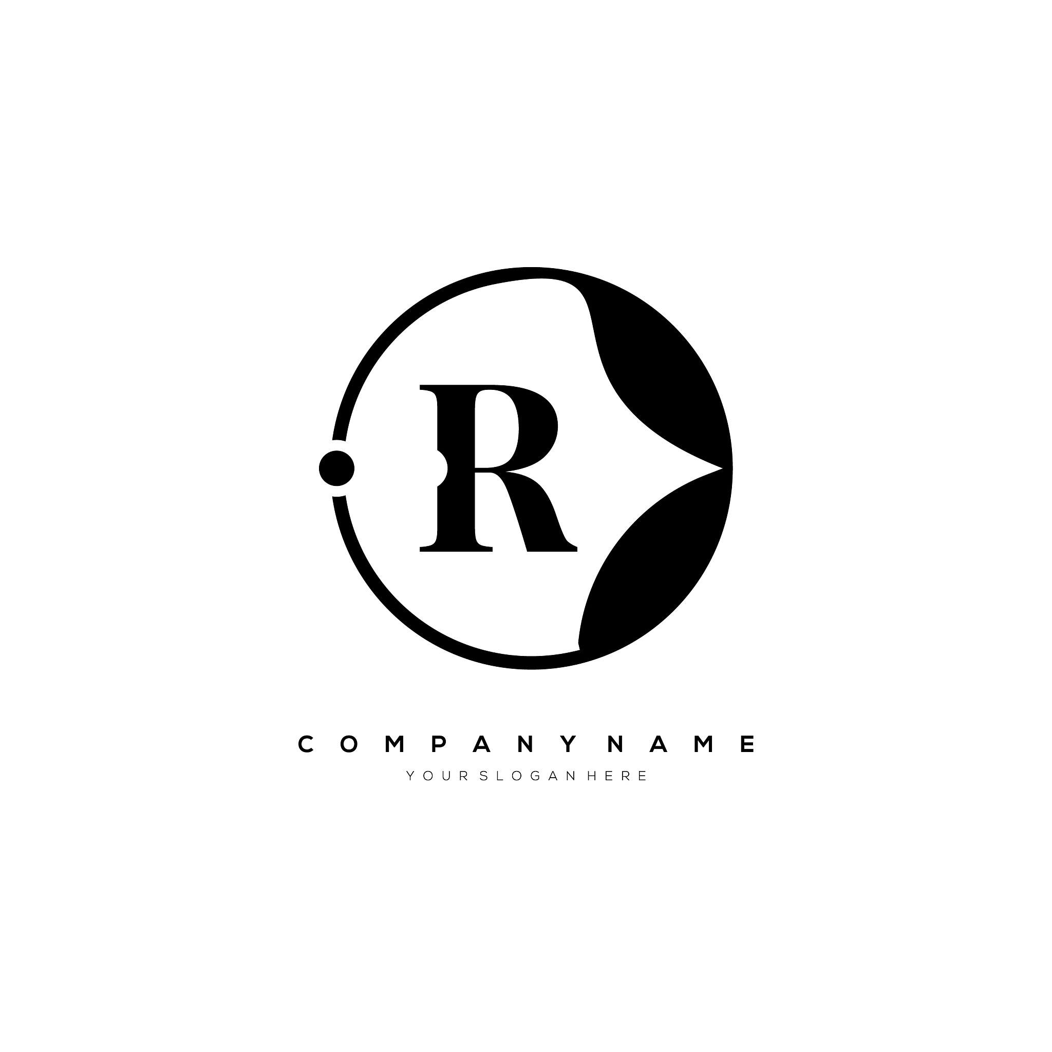 r letter logo template