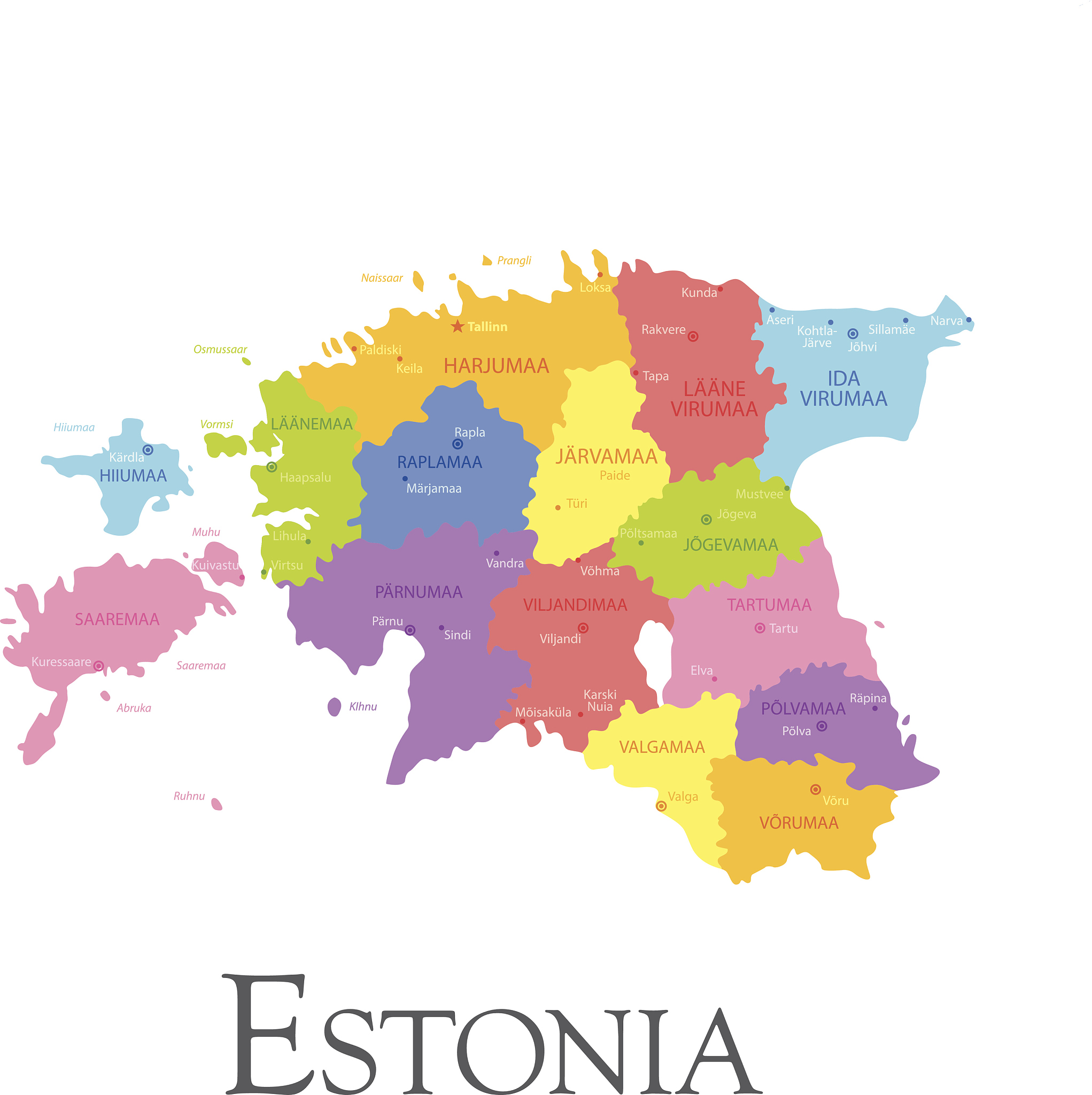 estonia regional map