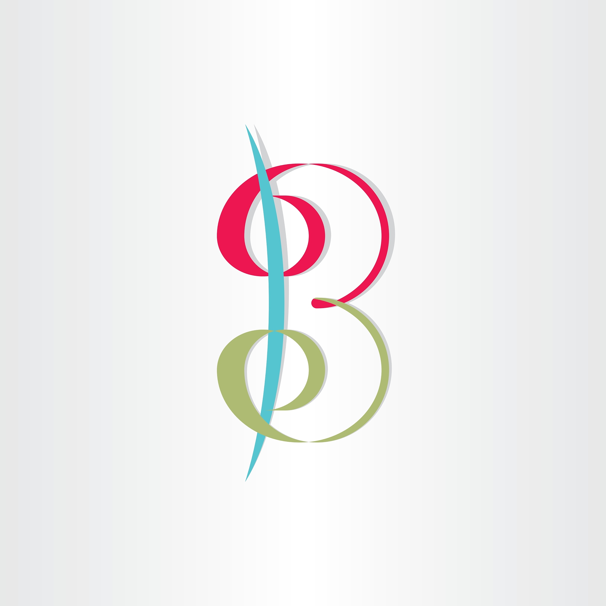 letter b with spirals number 3 icon