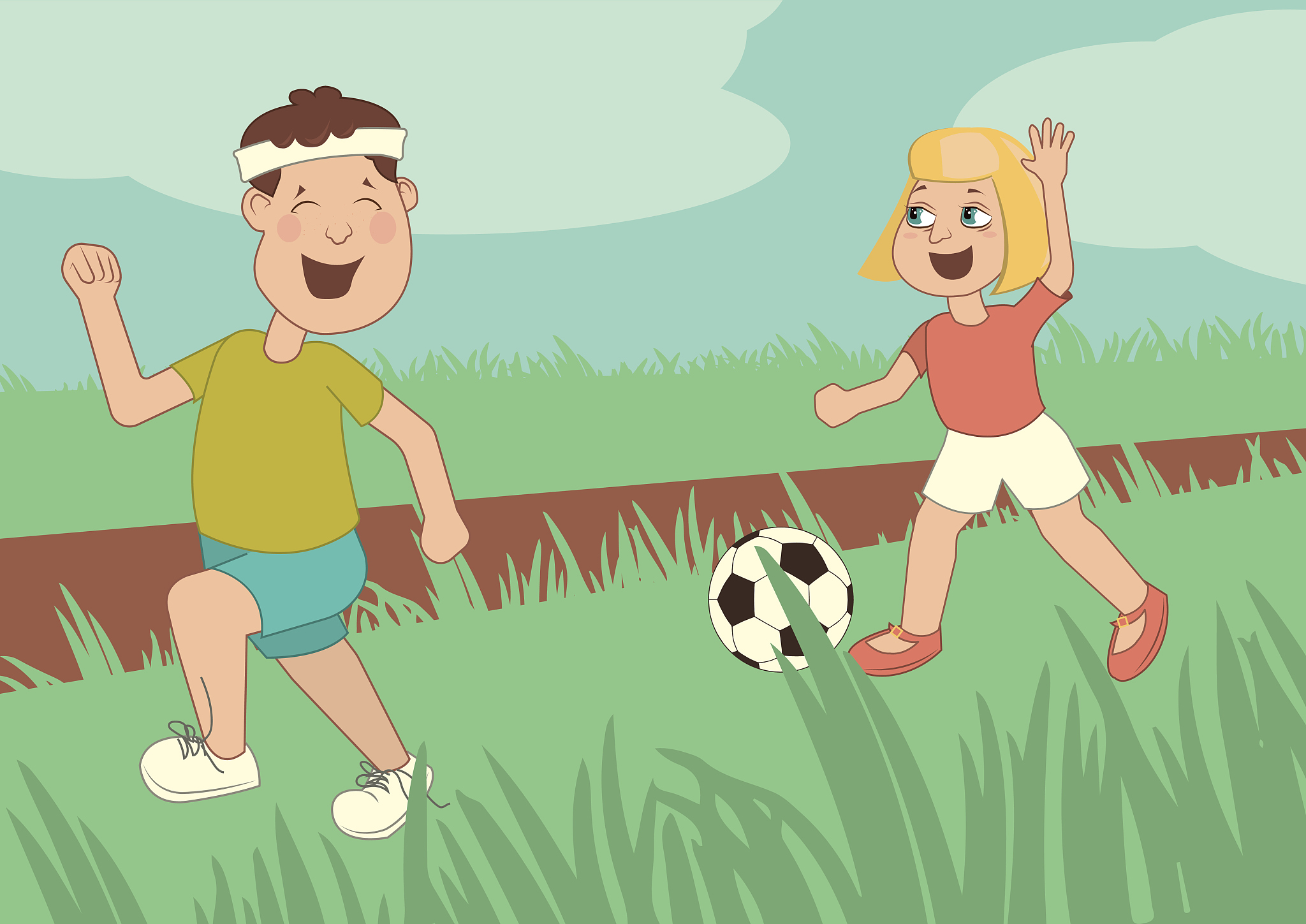 用I like playing soccer with my friends续写长度为十二句的3岁小孩能阅读的英文短文