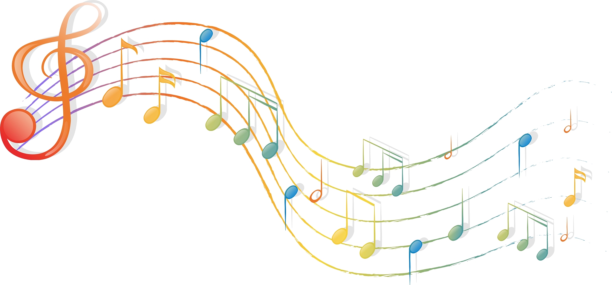 the musical notes and the g-clef