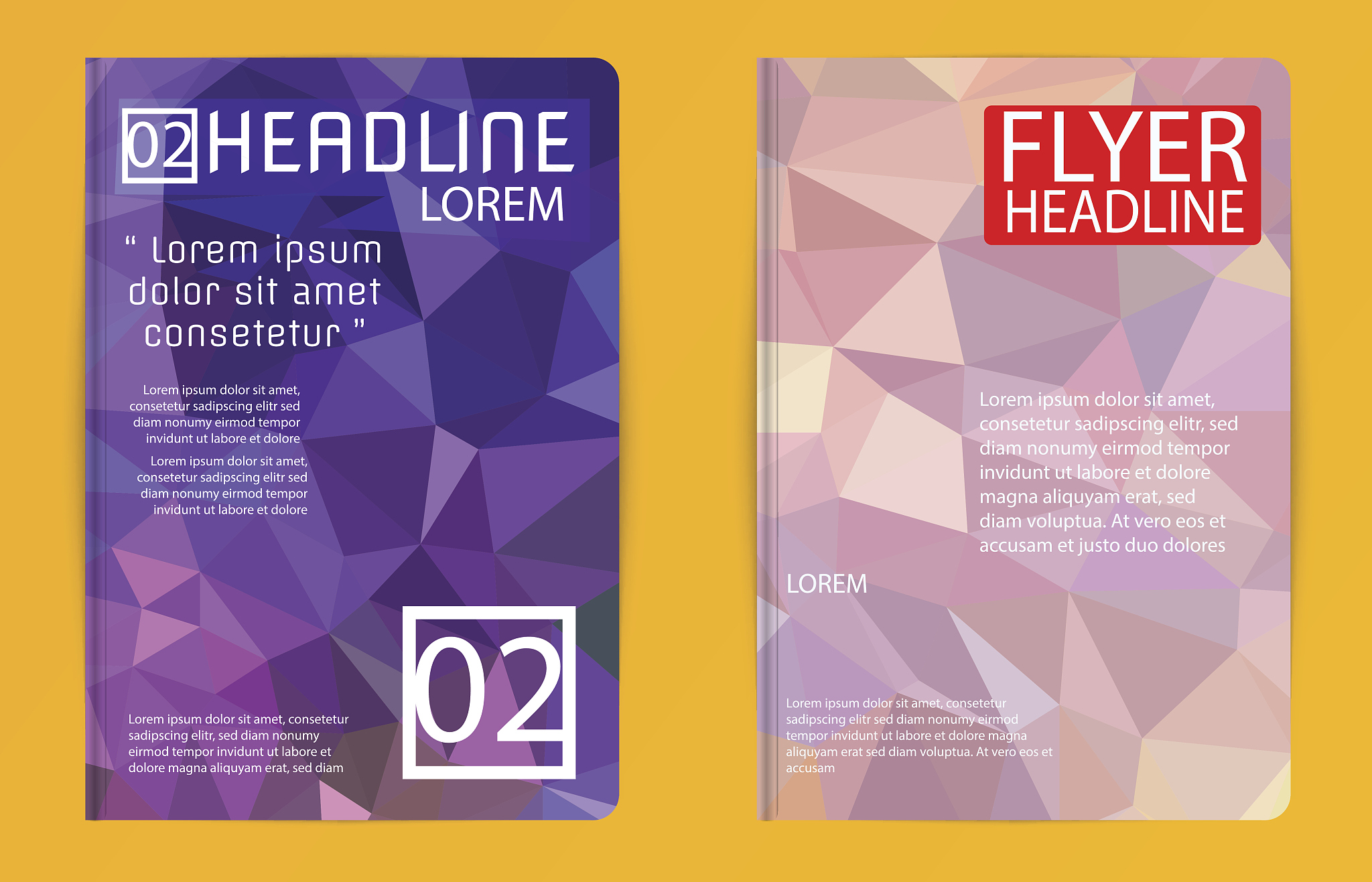 triangle design vector template layout for magazine brochure fly