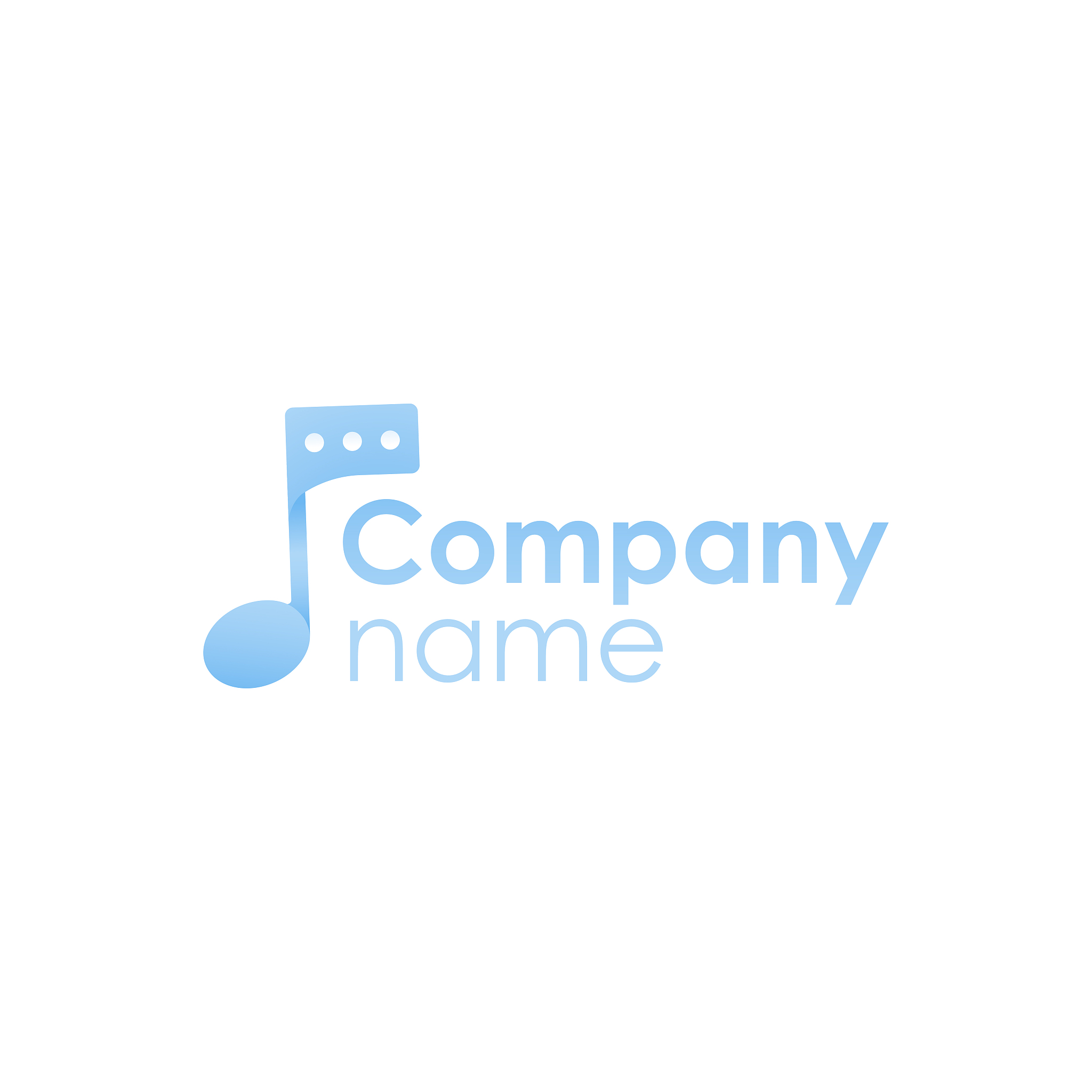 social network for musicians. icon with a musical note and messa