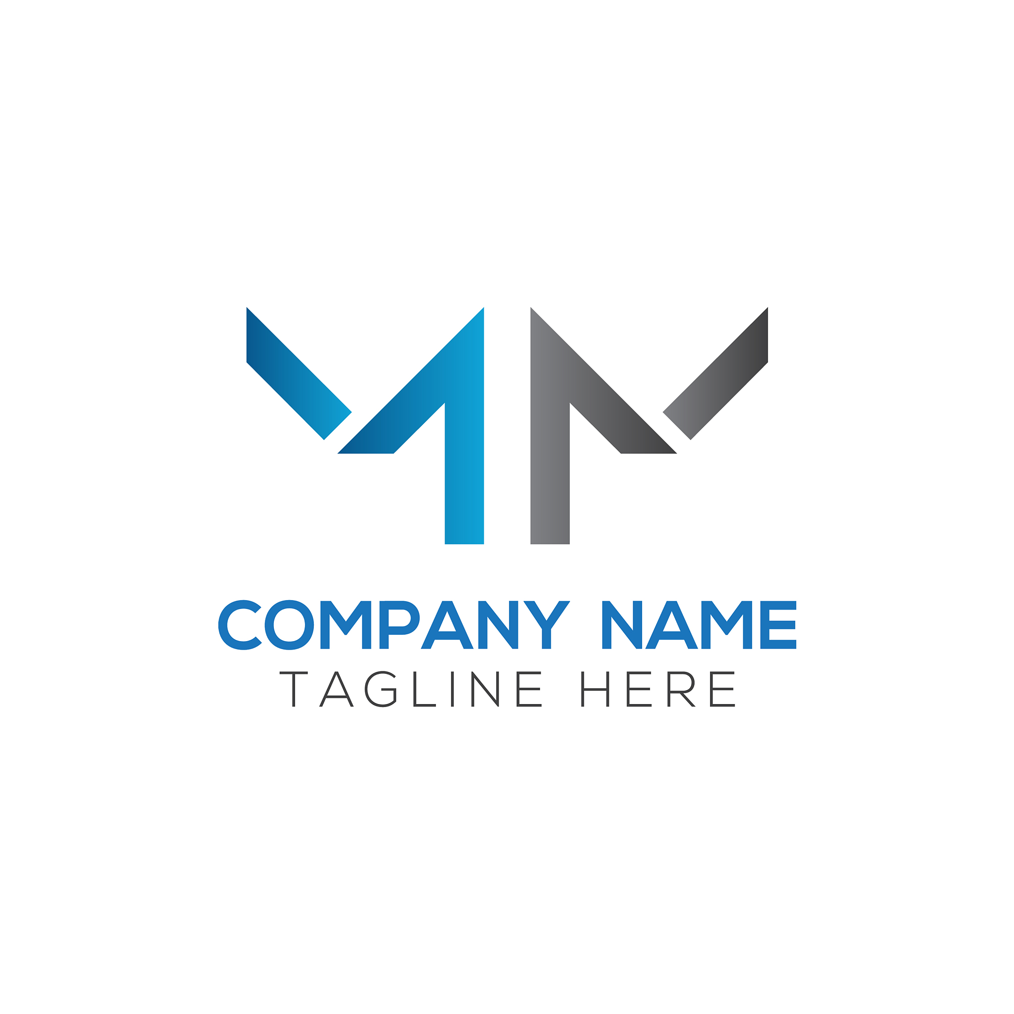 initial mm letter logo design template abstract