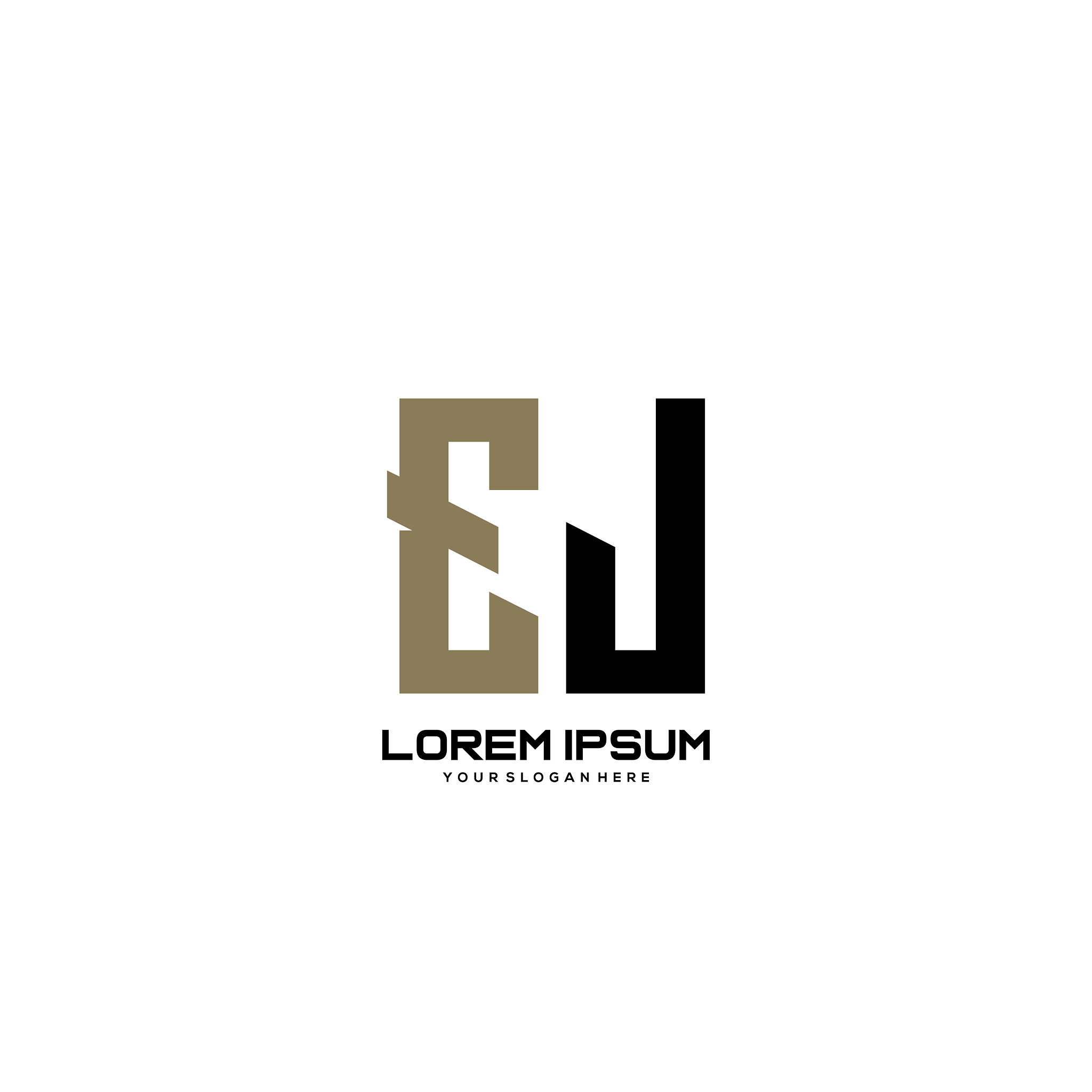 ej initial letter minimalist art logo