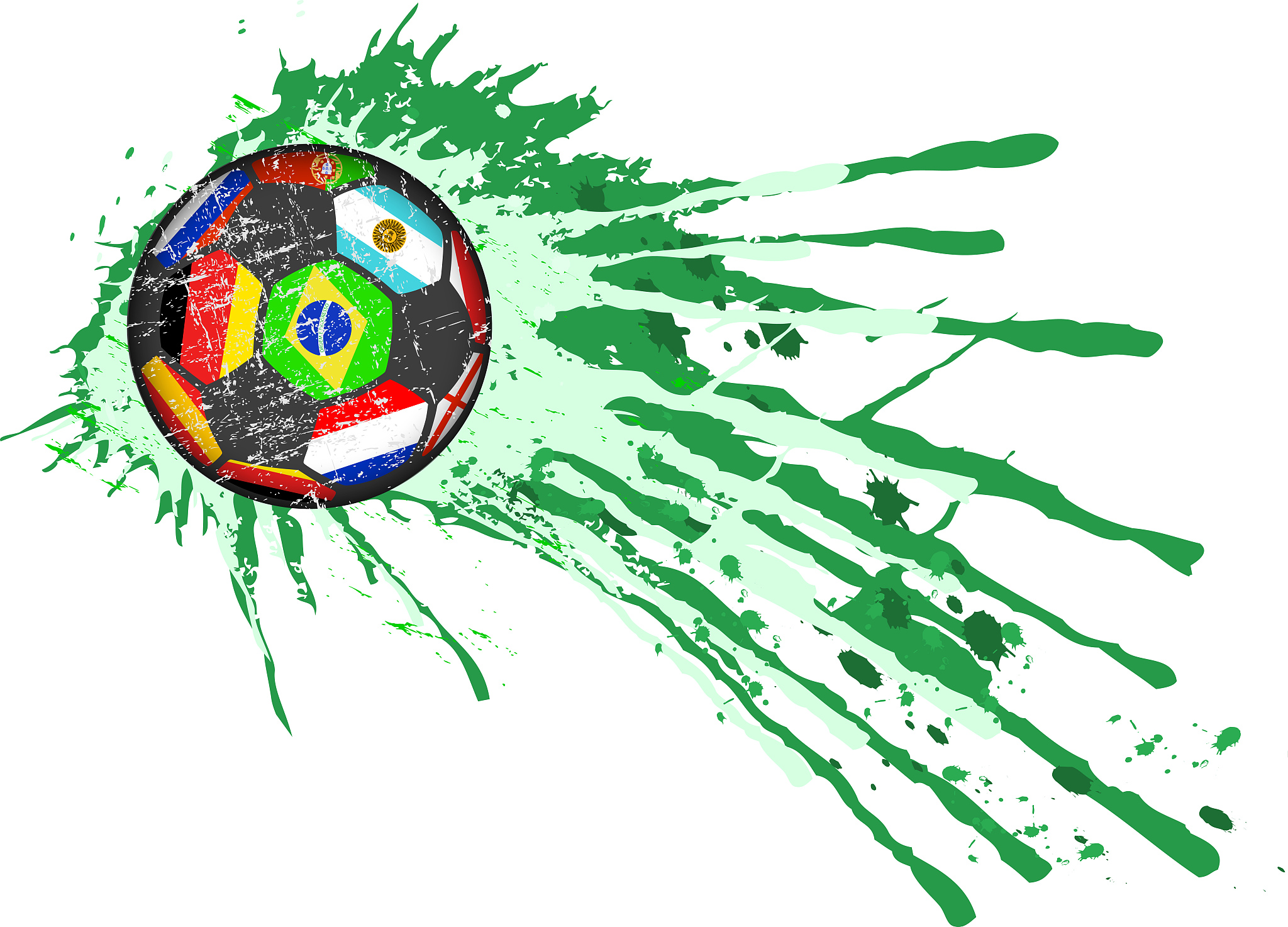 soccer ball / football illustration, top national teams