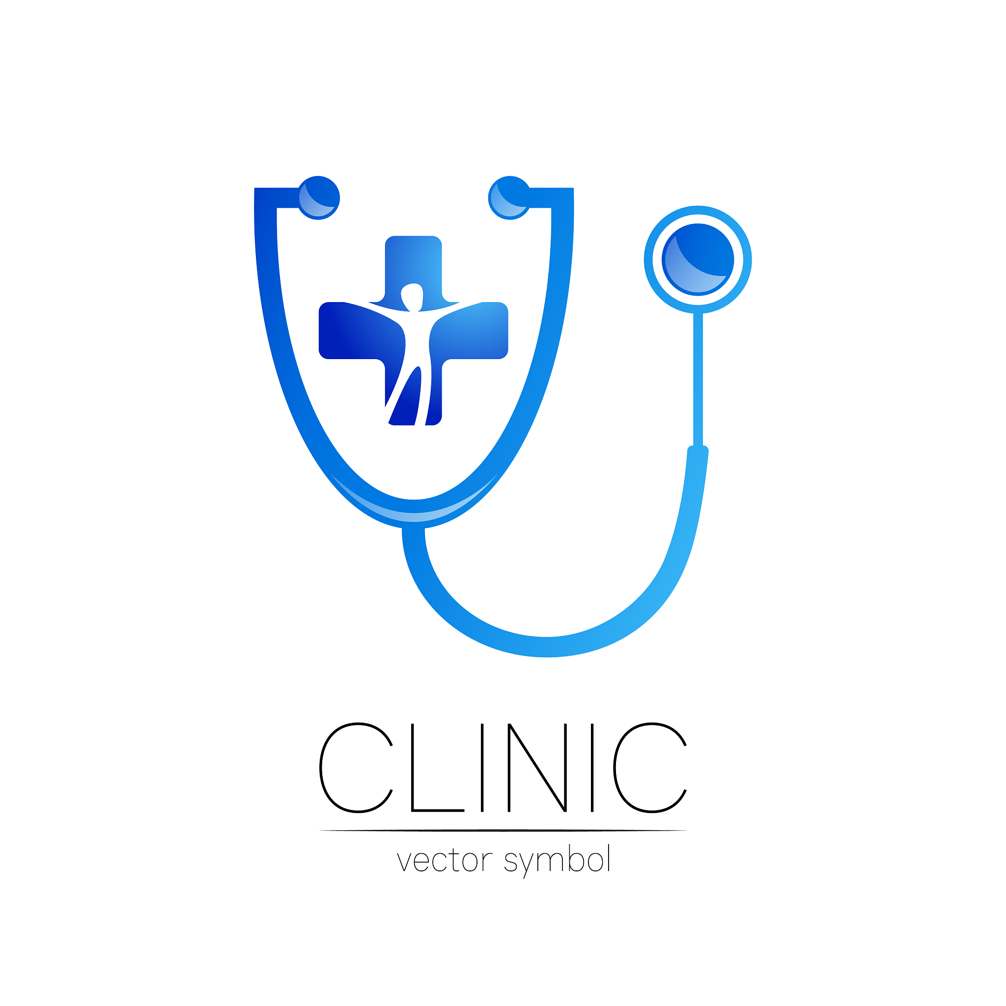 stethoscope with cross and man logotype in
