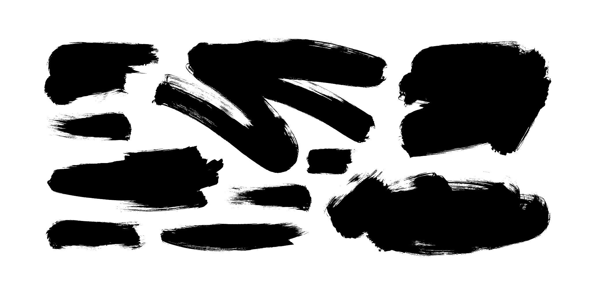 vector black paint, ink brush strokes and lines. dirty grunge de