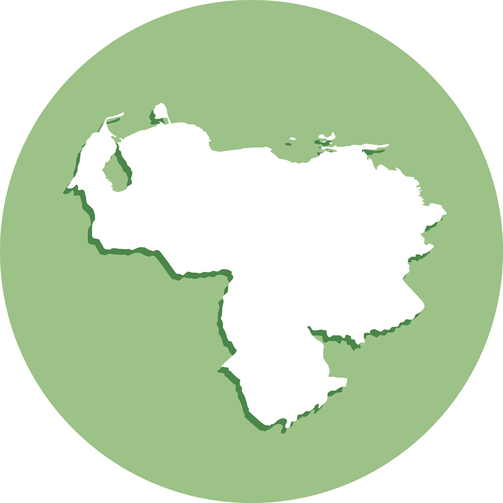 venezuela round map icon