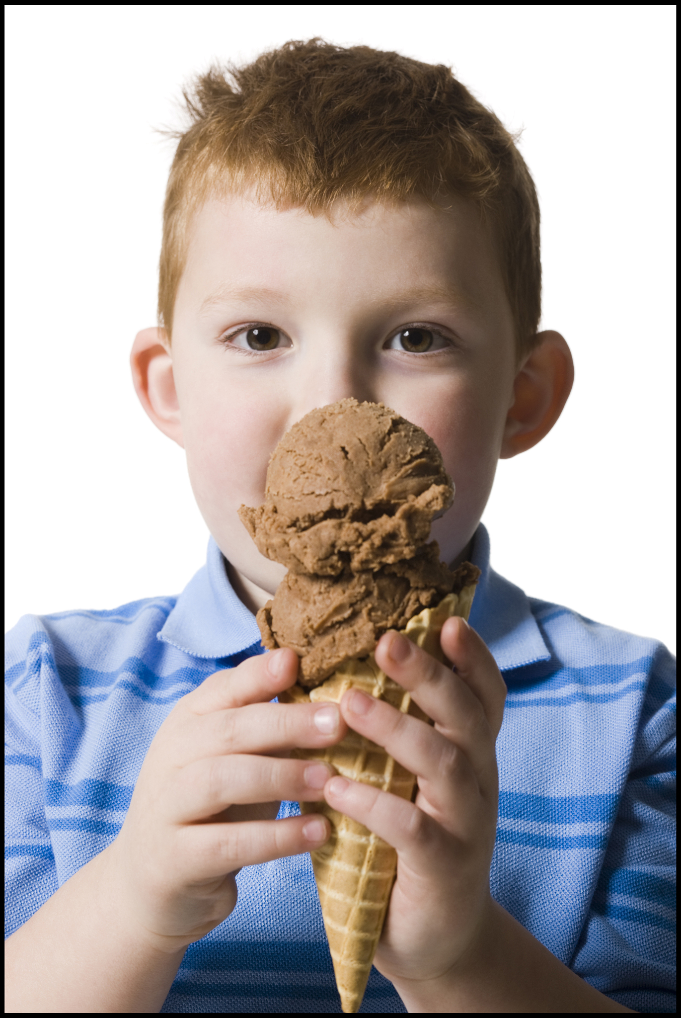 boy holding an ice cream cone