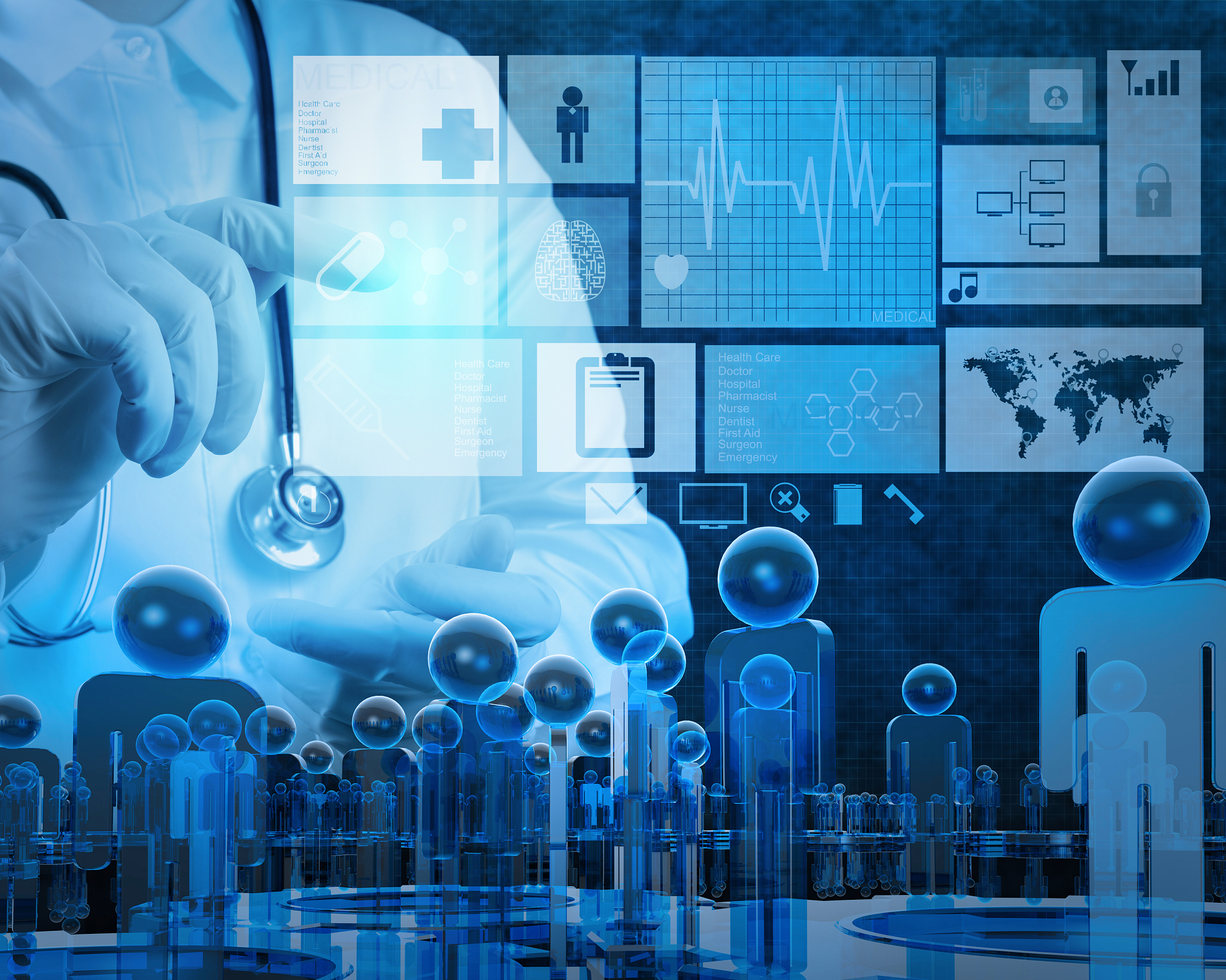 medicine doctor working with modern computer
