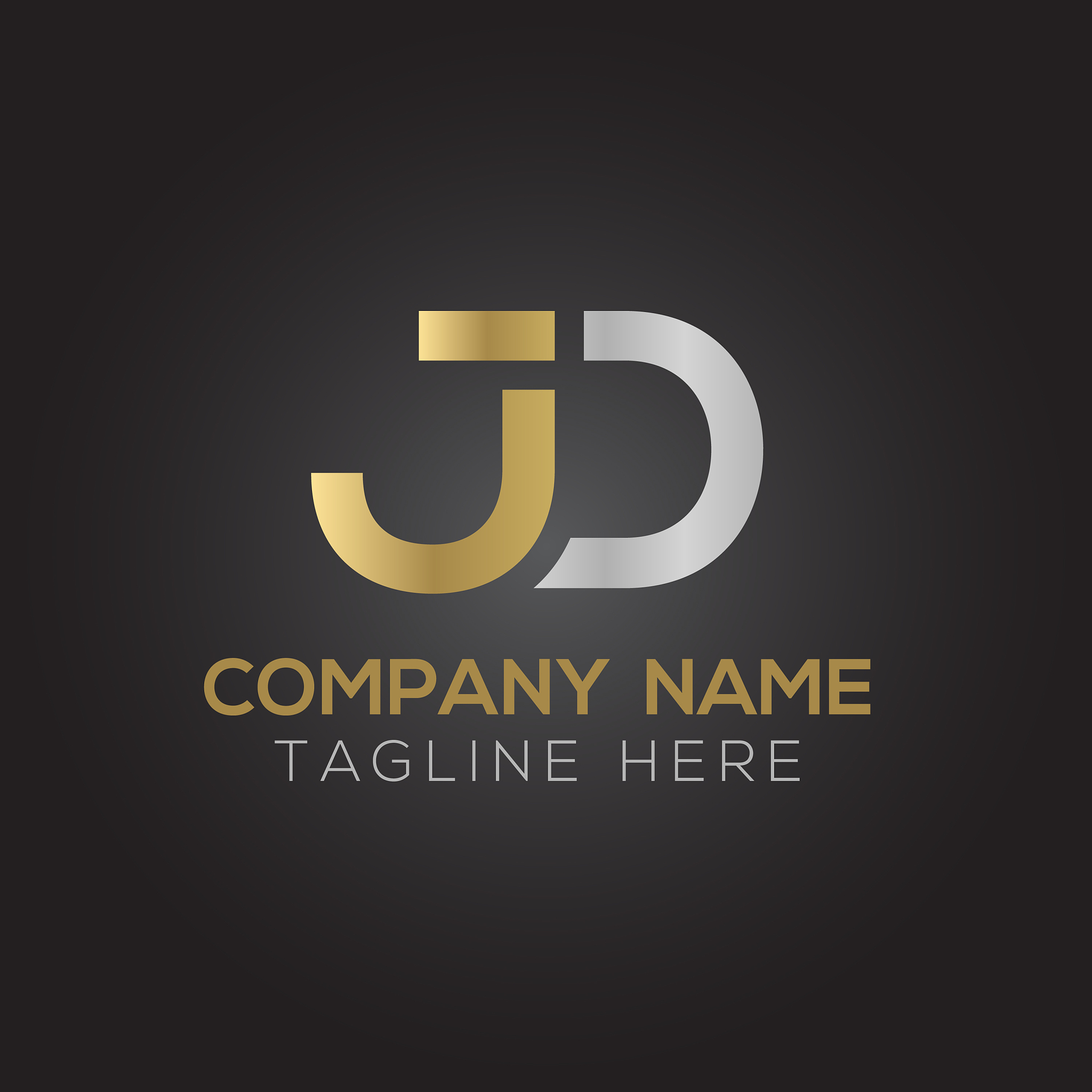 creative letter jd logo design template initial