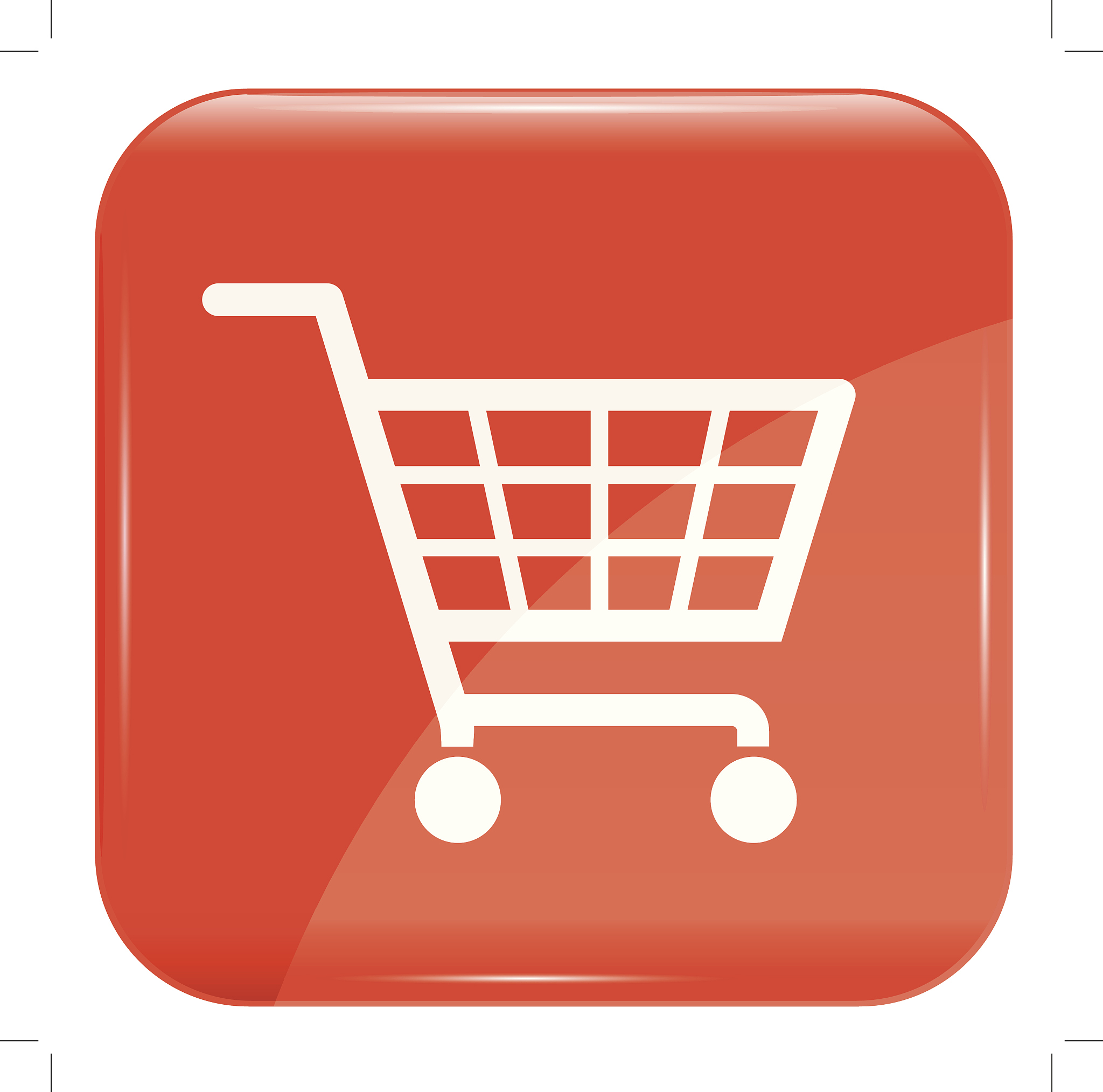 red shopping basket sign
