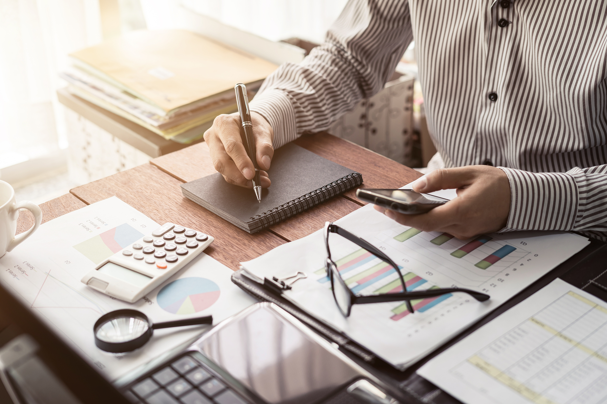businessman working on desk office