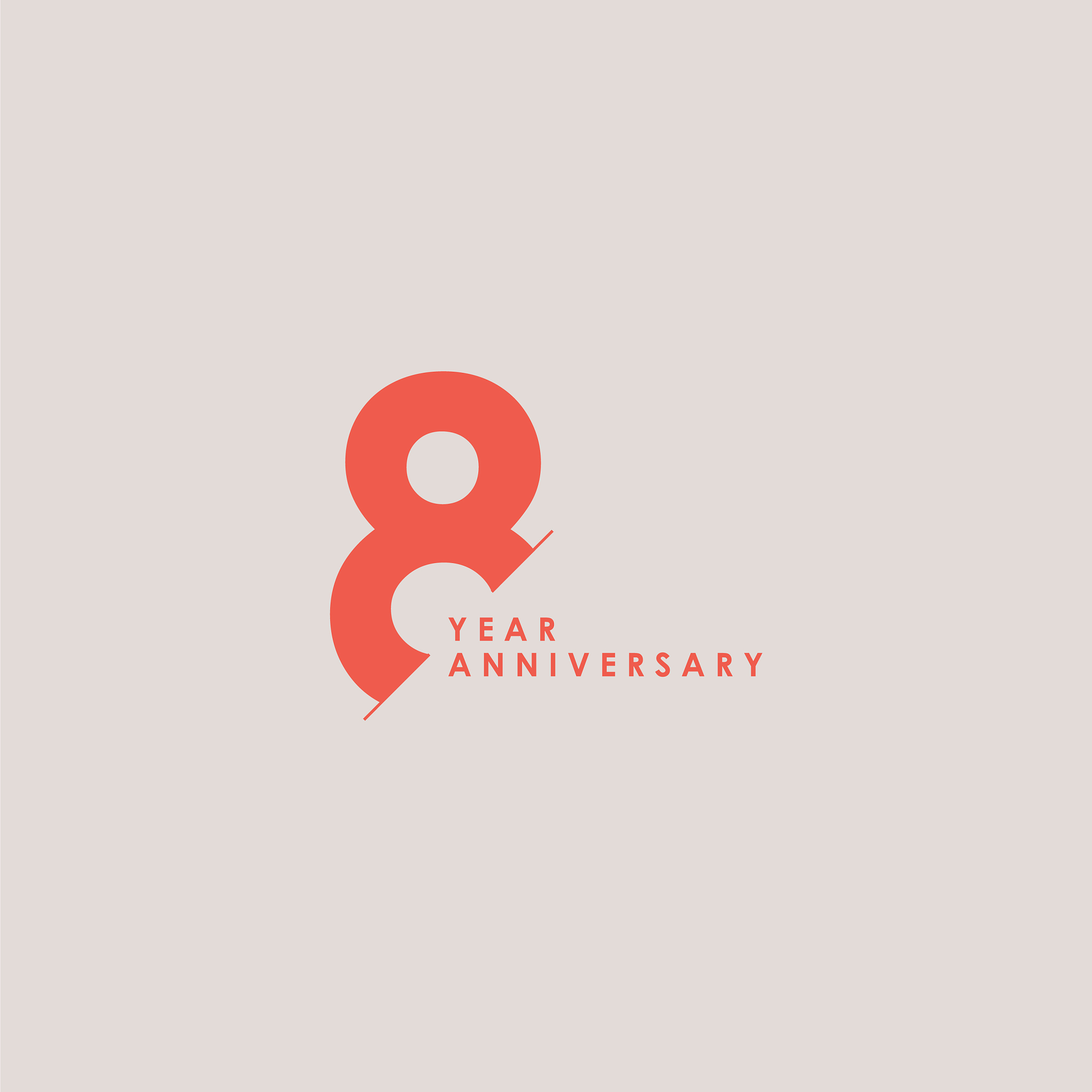 8 years anniversary celebration template design
