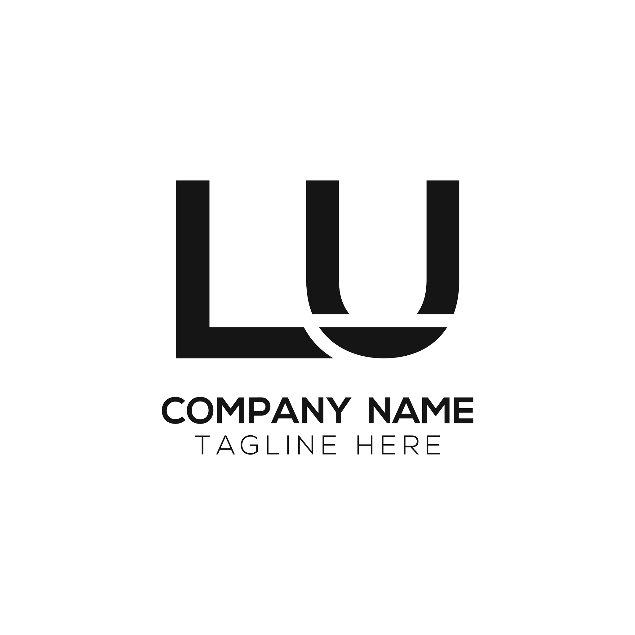 initial lu letter business logo design template