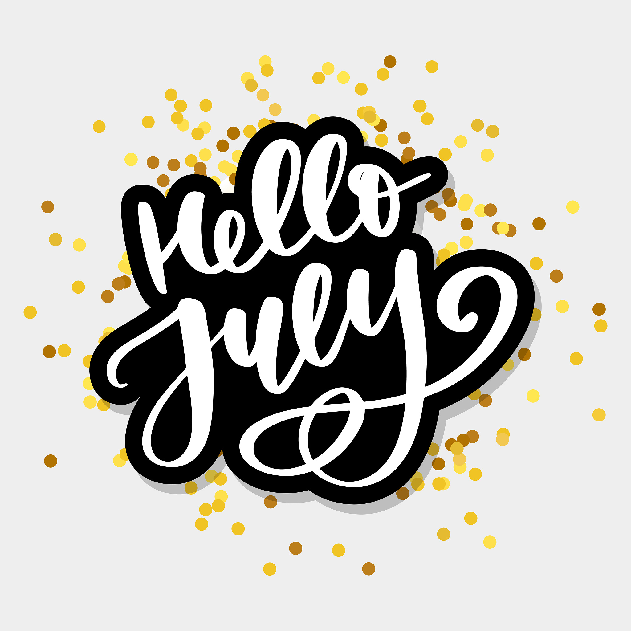 hello july lettering print. summer minimalistic illustration. is