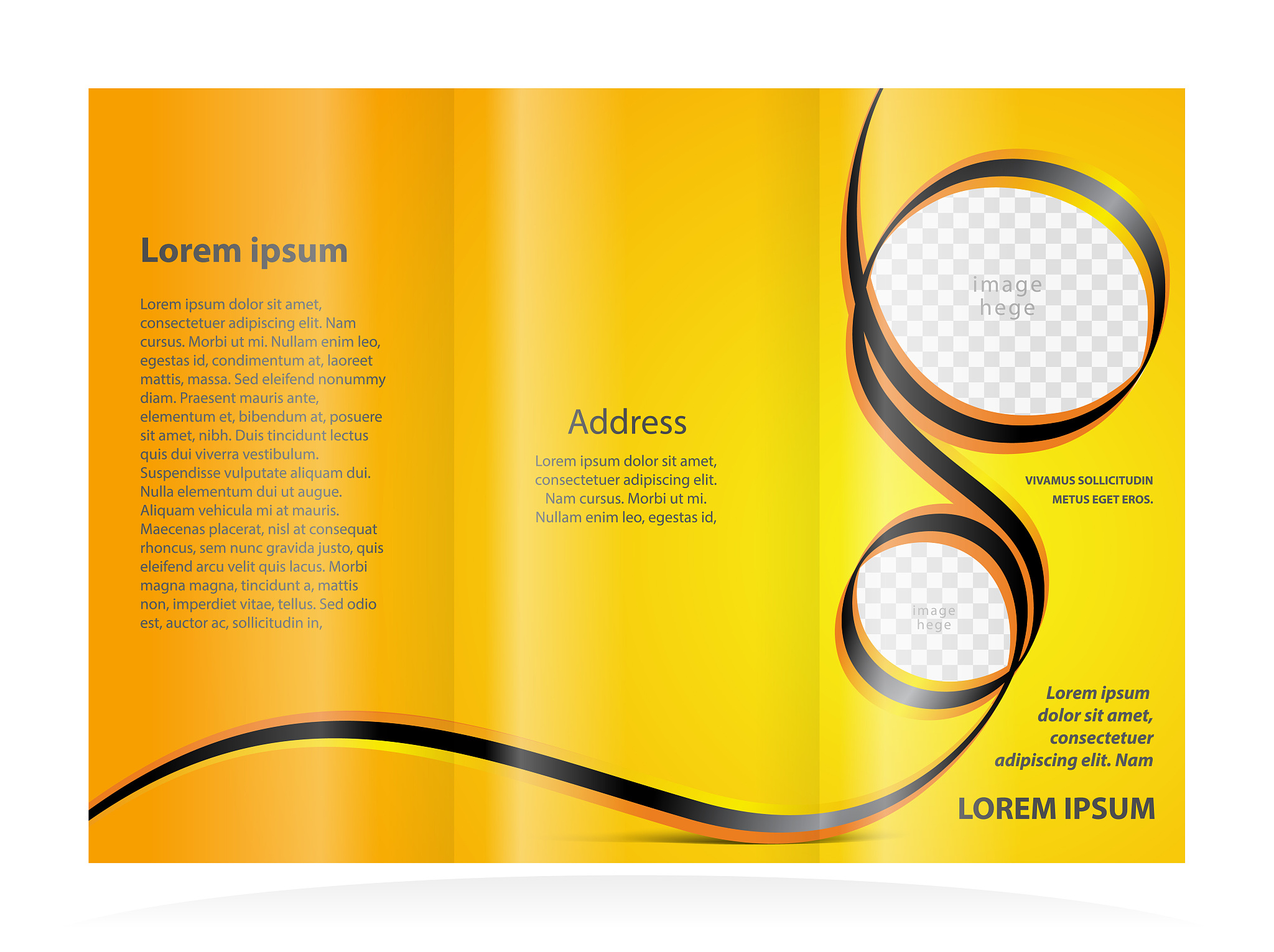 brochure design template ribbon