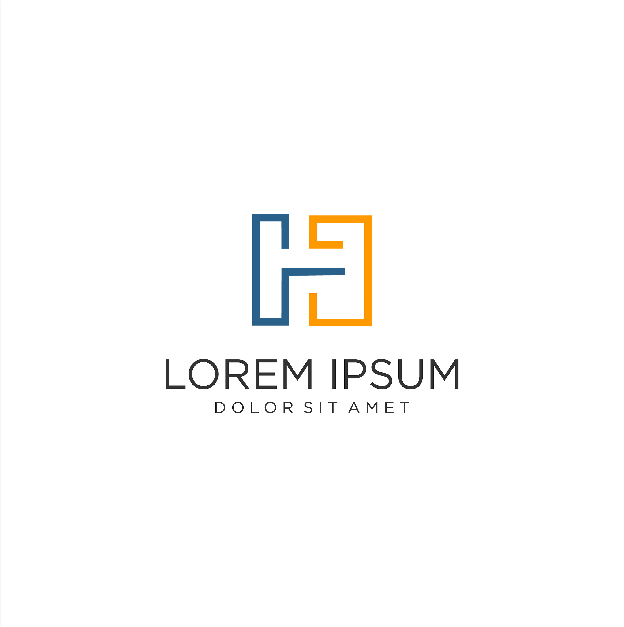 letter h logo line icon design template
