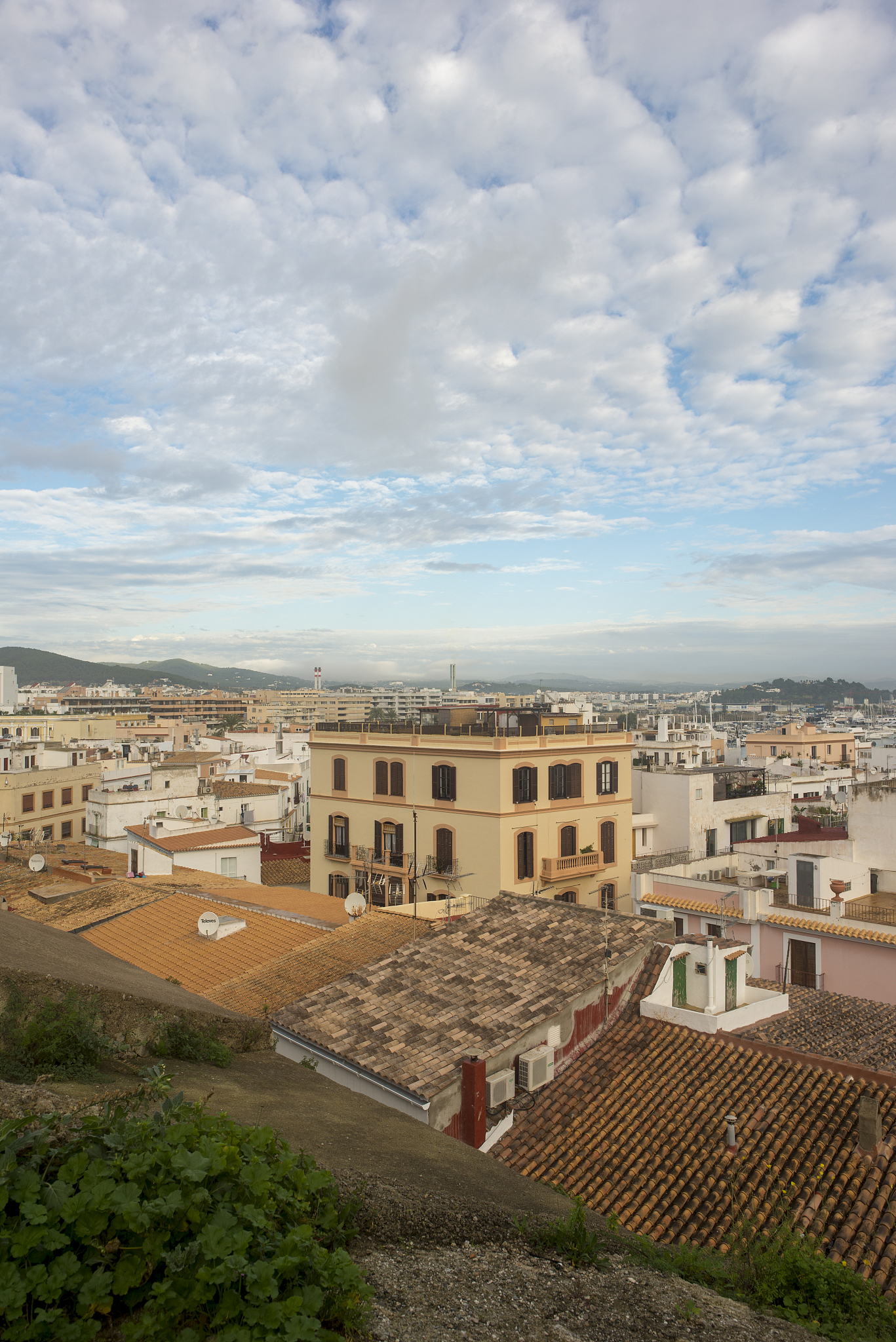white houses around the town of ibiza