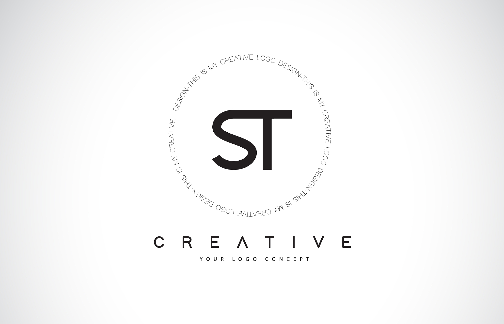 st s t logo design with black and white creative