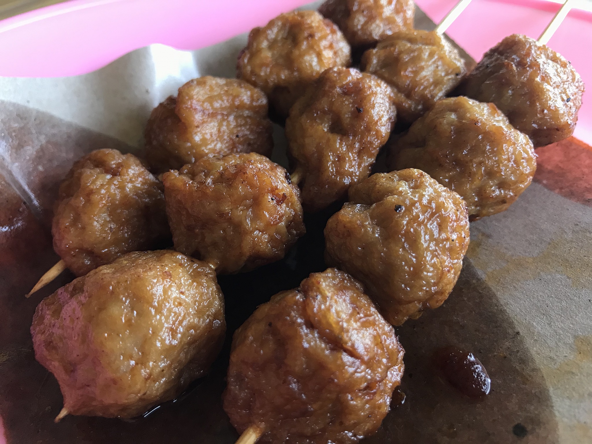 sate bakso (meatball satay)