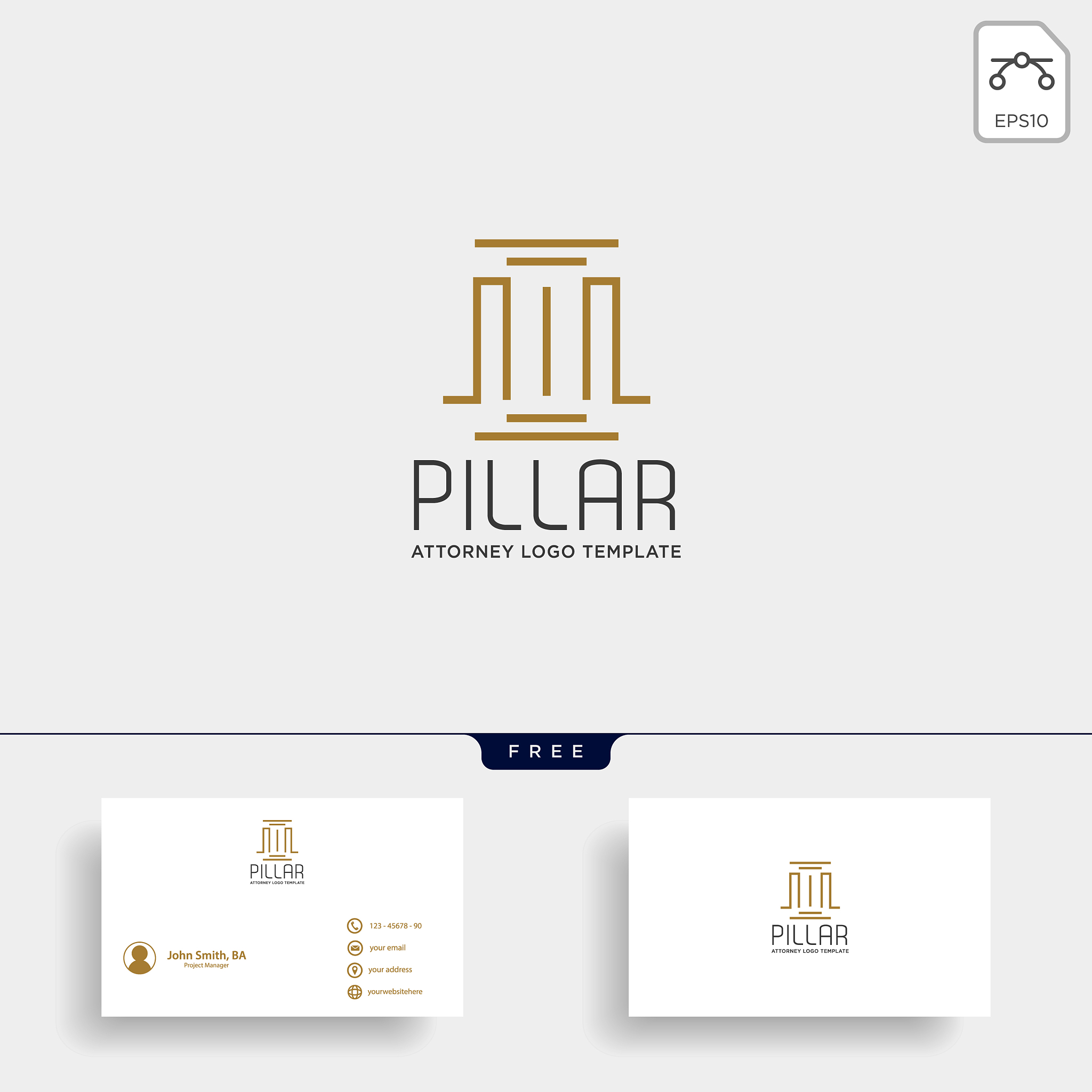 elegant pillar attorney logo line design template