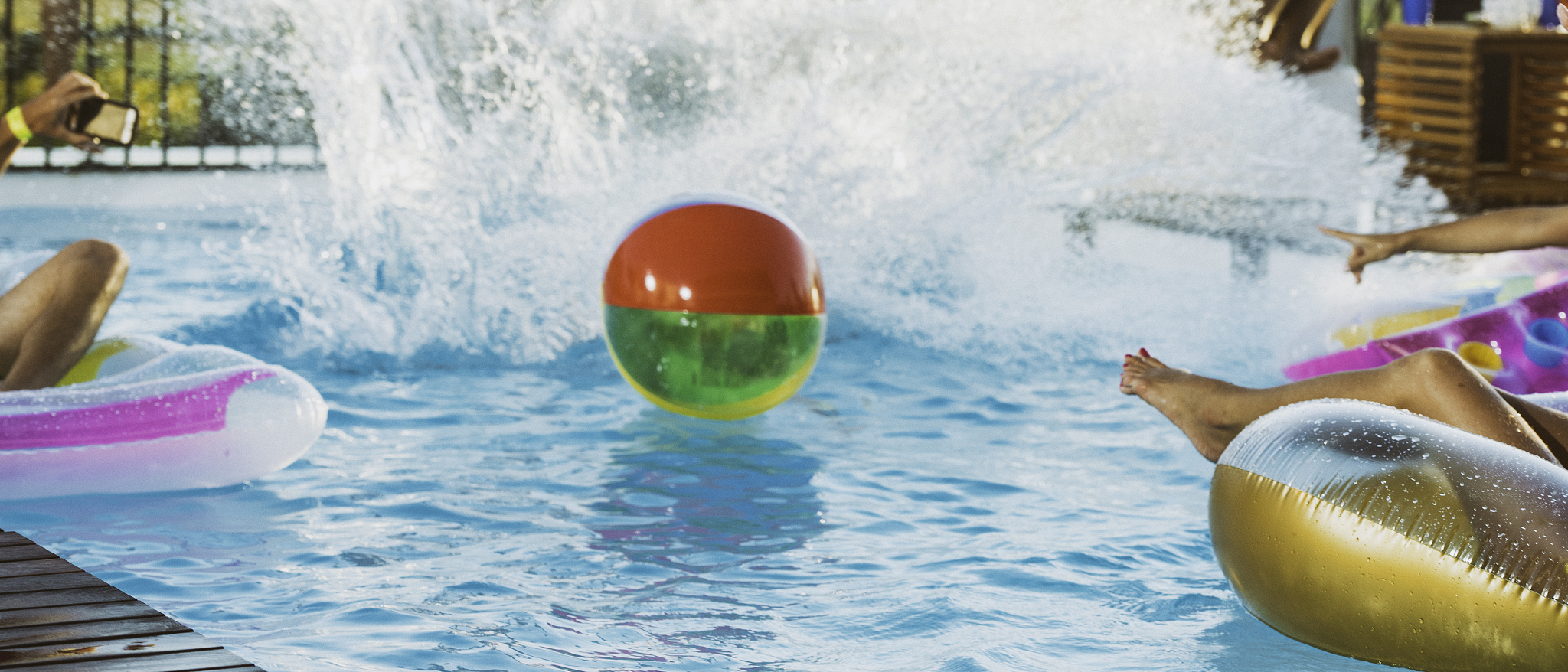beach ball in the pool