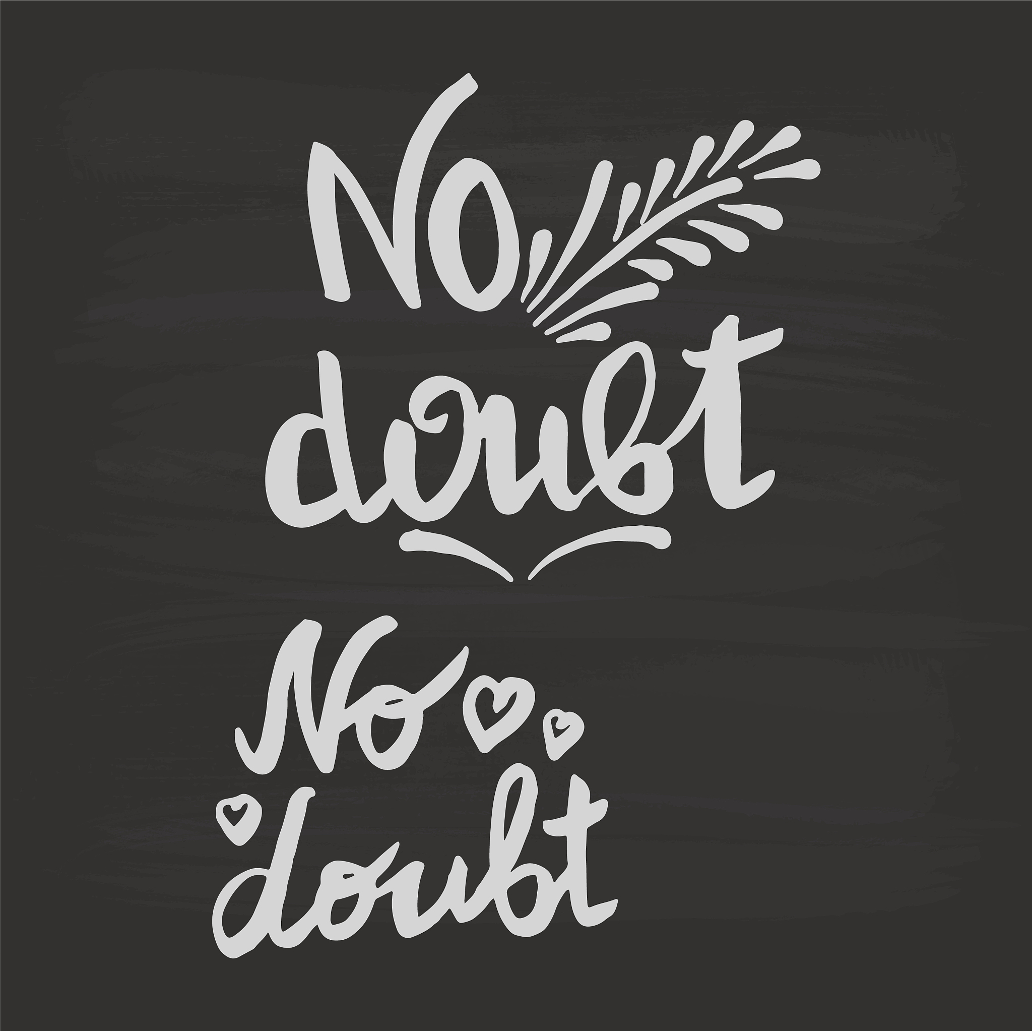 no doubt handwriting monogram calligraphy phrase