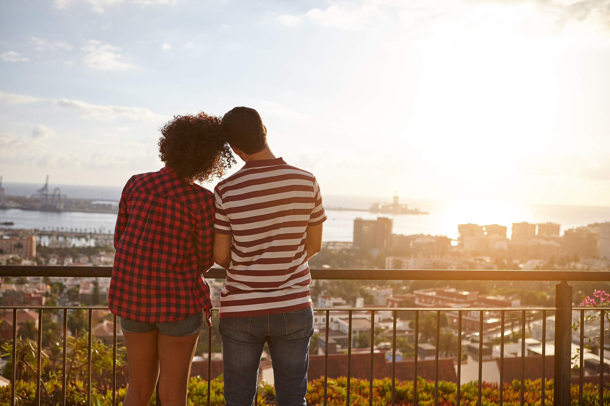 sweet young couple making memories together