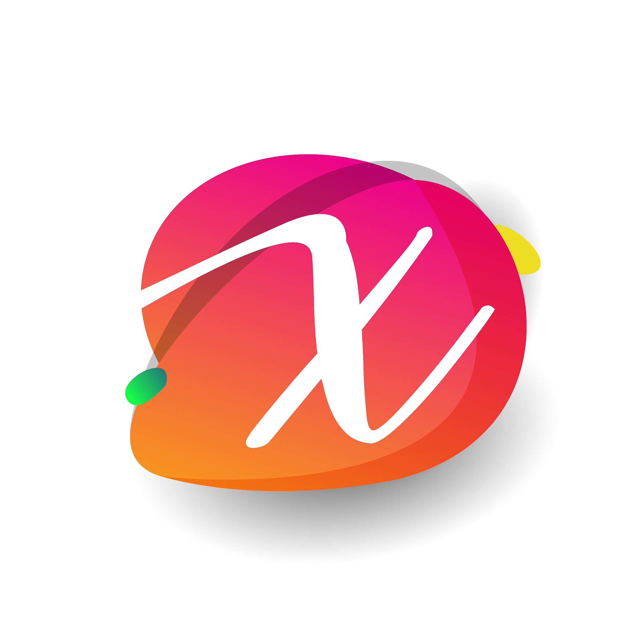 icon button with colorful splash and alphabet